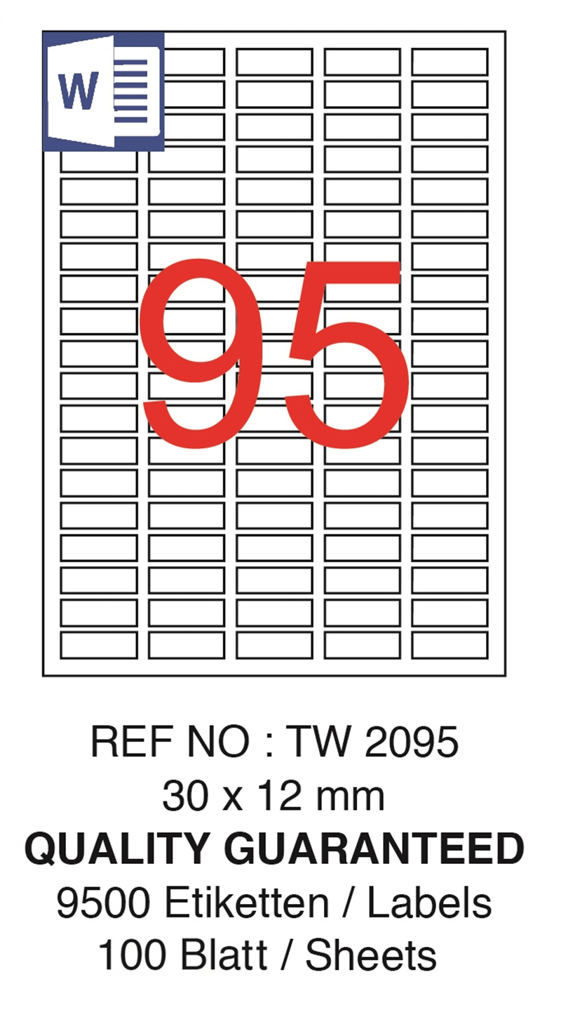 TANEX LASER ETİKET TW-2095 30 X 12 MM ( 95 ) 100 LÜ