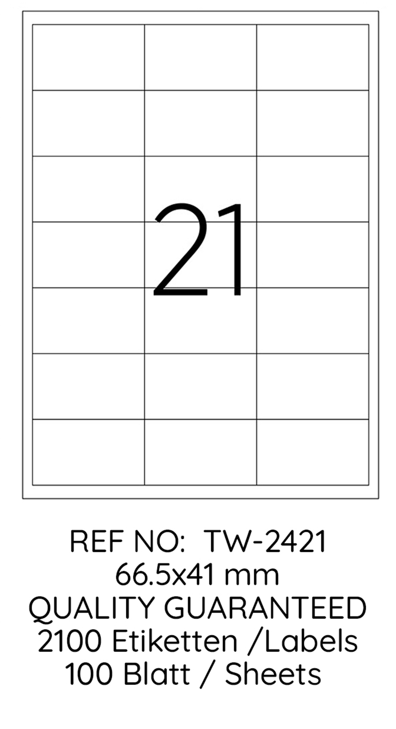 TANEX LASER ETİKET TW-2421 66.5 X 41 MM 100 LÜ