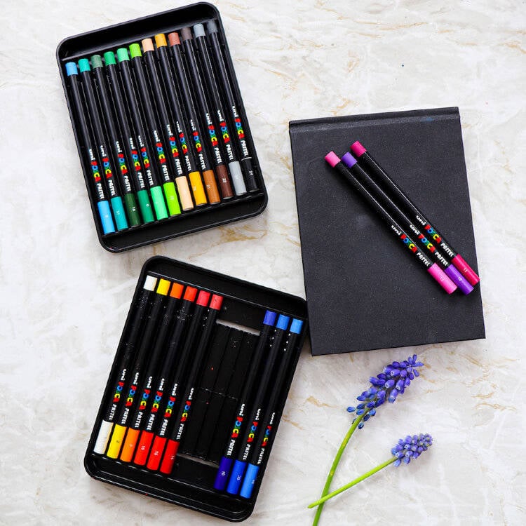 UNİ PASTEL BOYA POSCA 24 LÜ KALEM KUTU SET KPA-100/24C