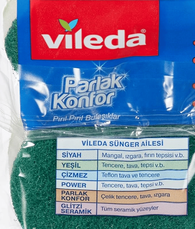 VİLEDA SÜNGER VİSCOSE PARLAK KONFOR DÜZ 2 Lİ 146232