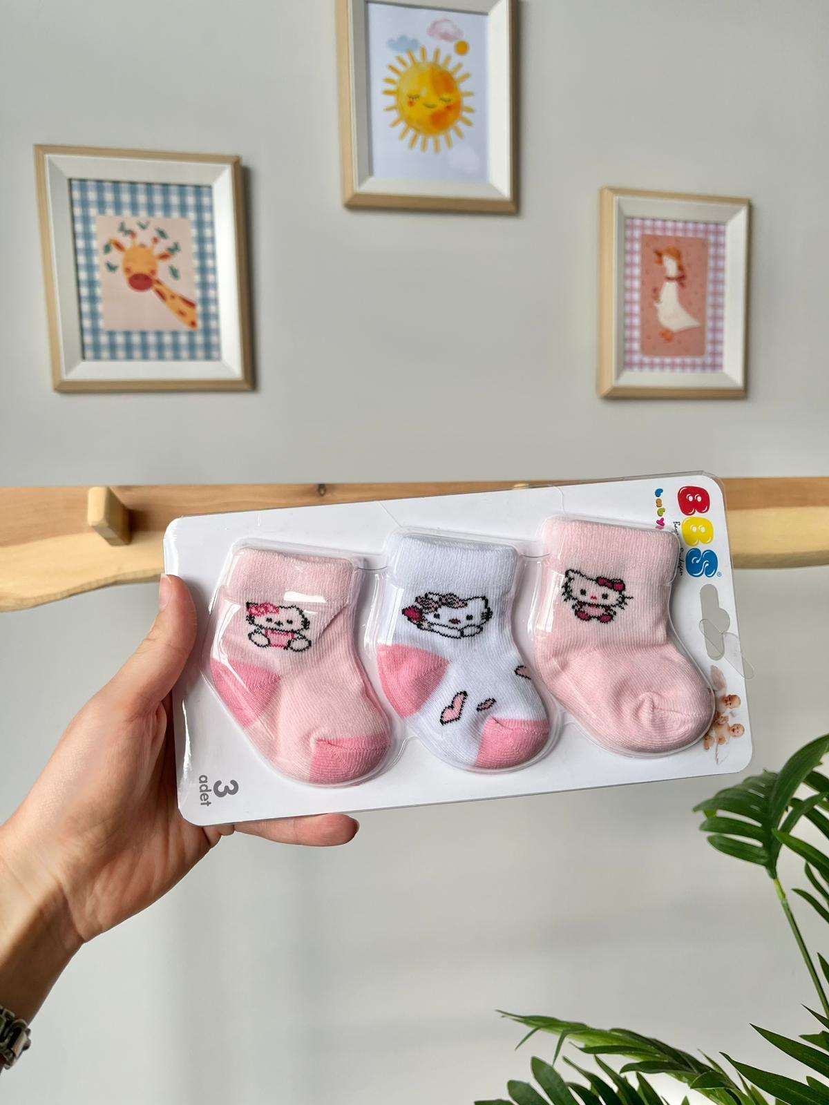 3'lü Çorap Hello Kitty