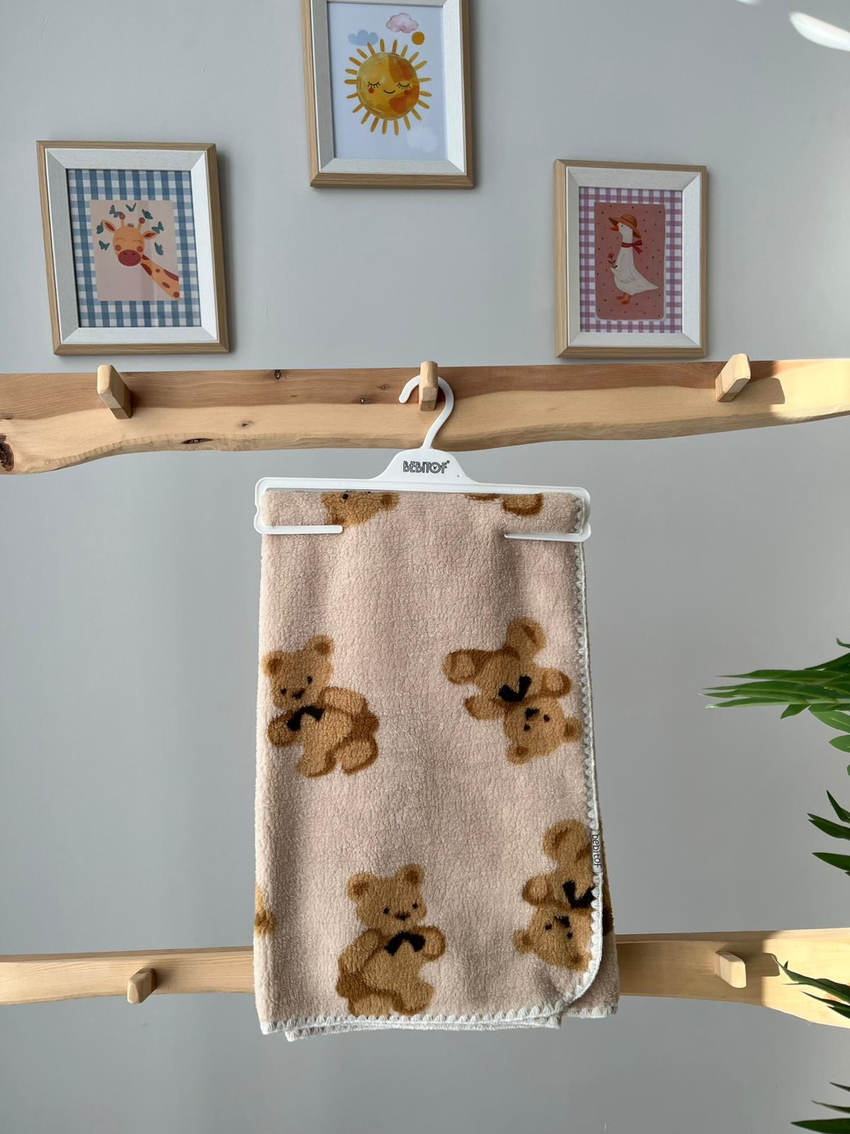 Ayıcıklı Peluş Battaniye Taş