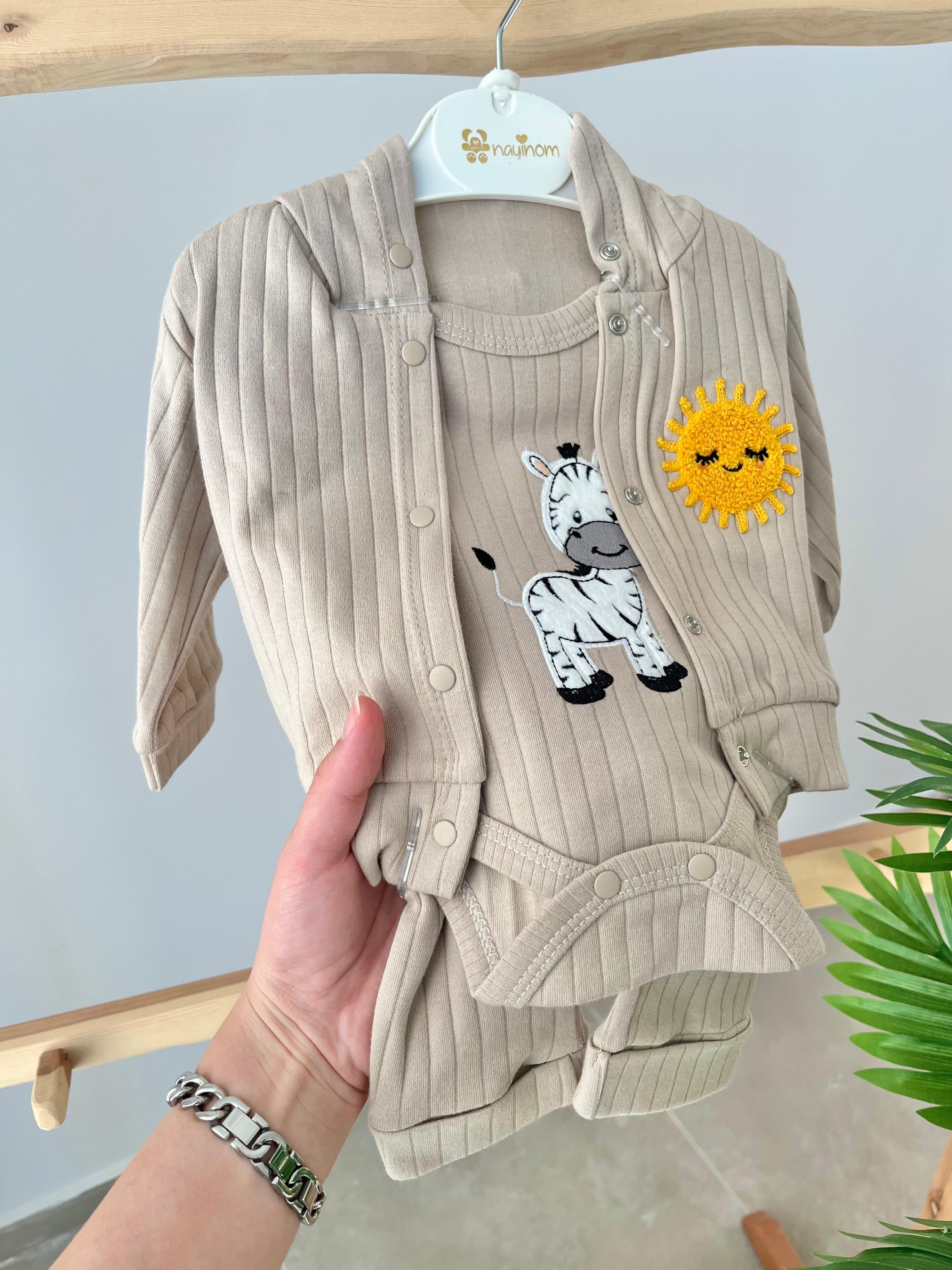 Ceketli Zebra Takım Kahve