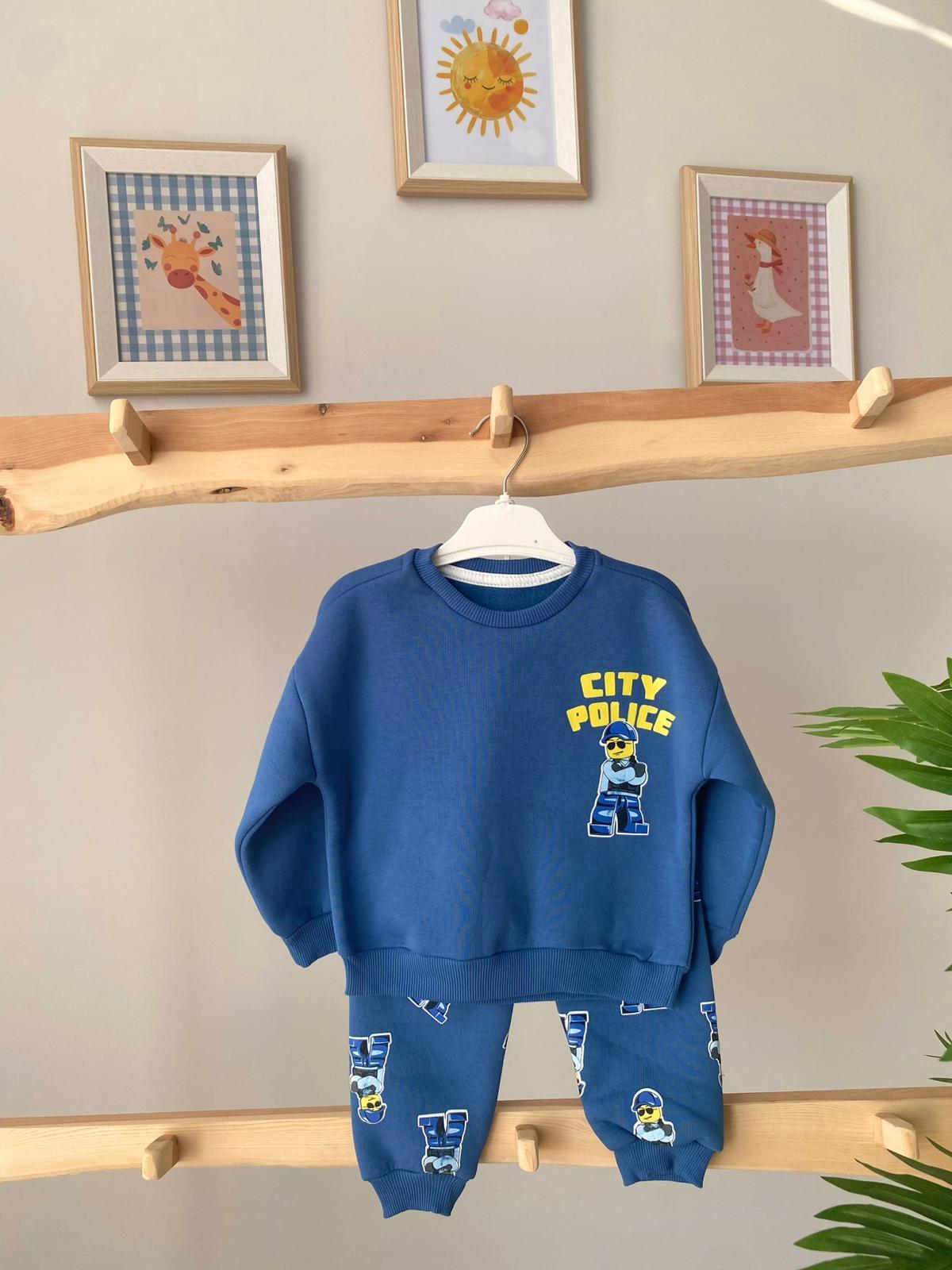 City Police Şardonlu Takım Mavi