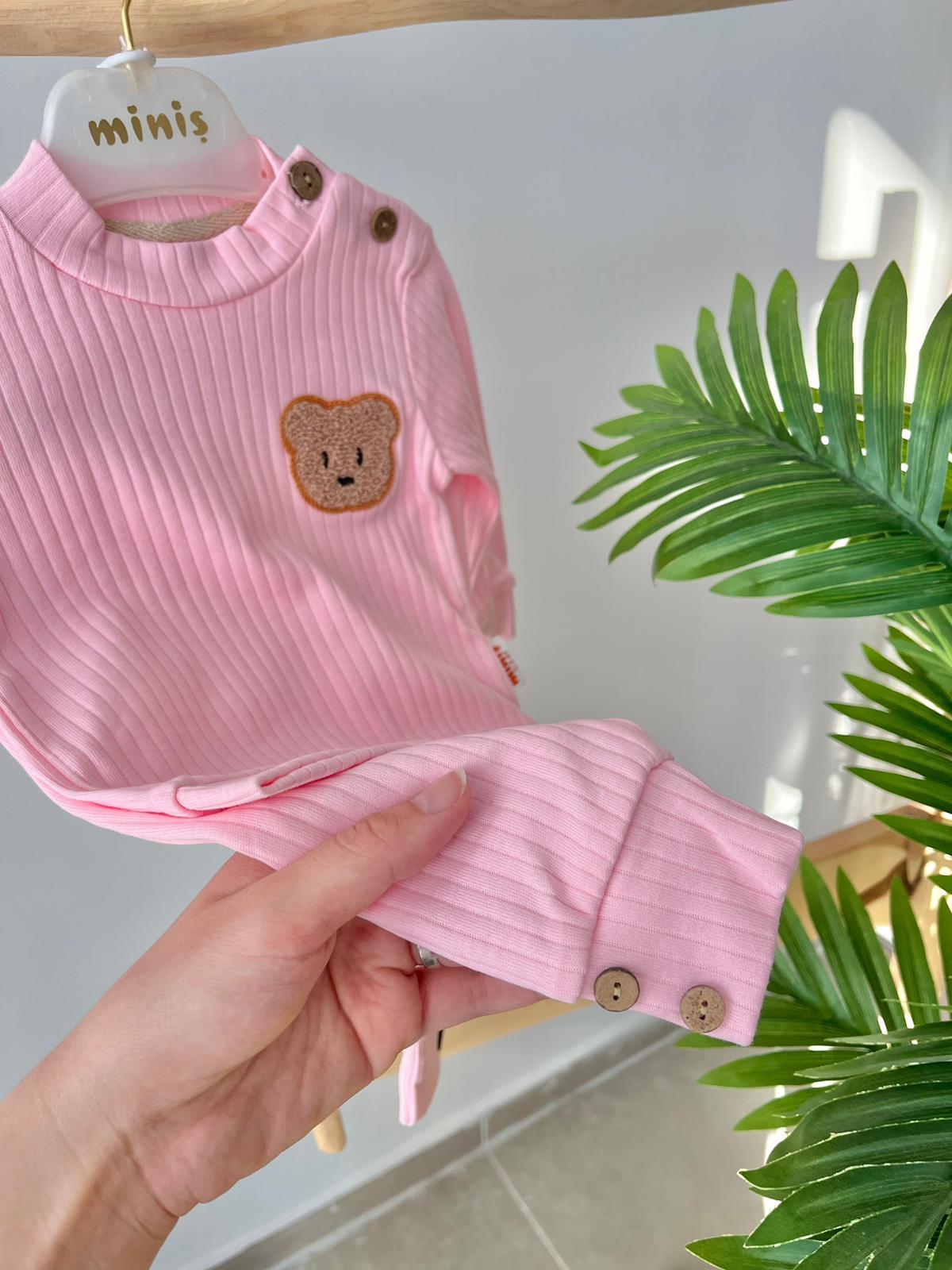 Fitilli Ayılı Takım Pembe