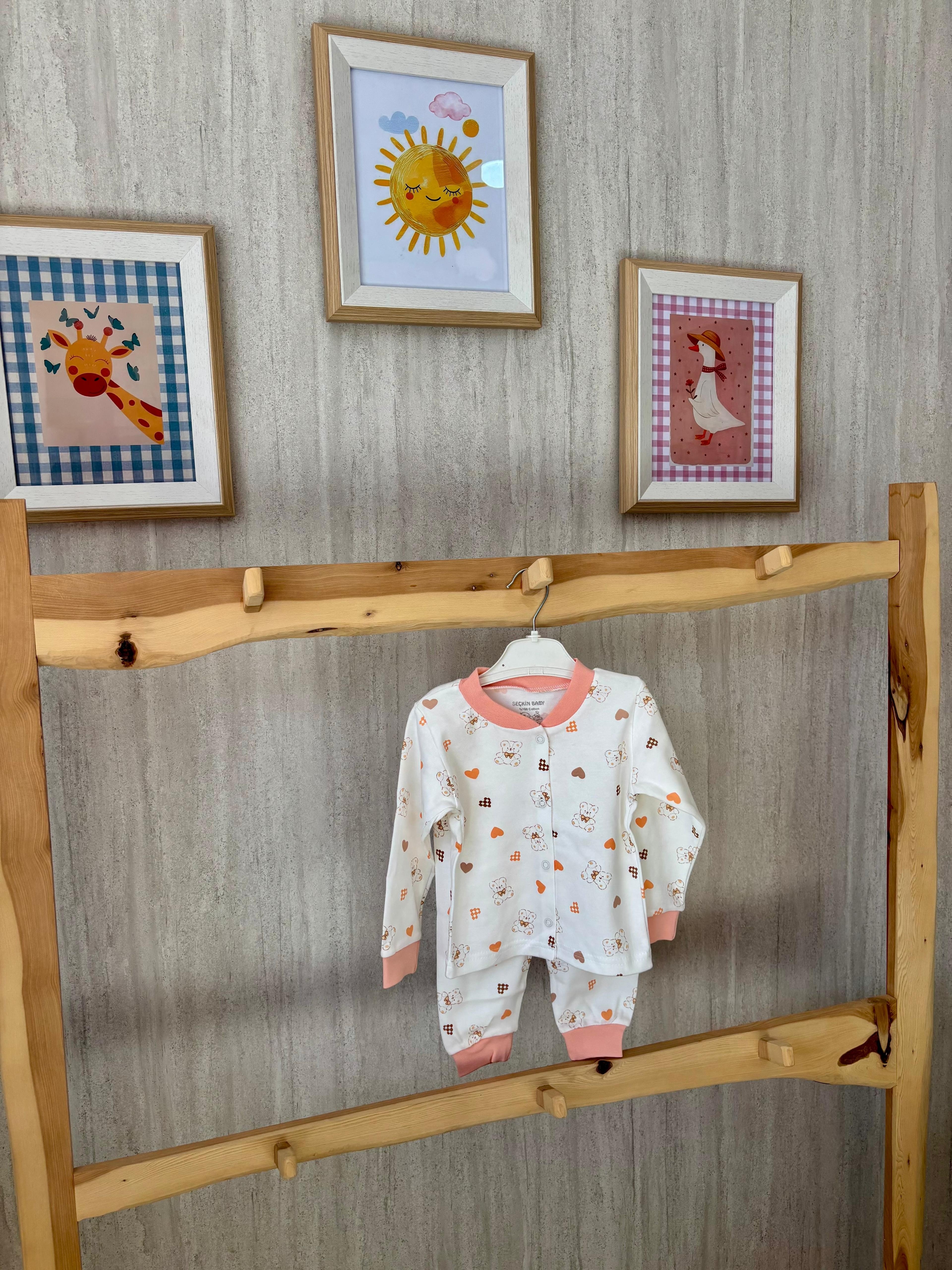 Kalpli Ayıcık Desenli Pijama Takımı