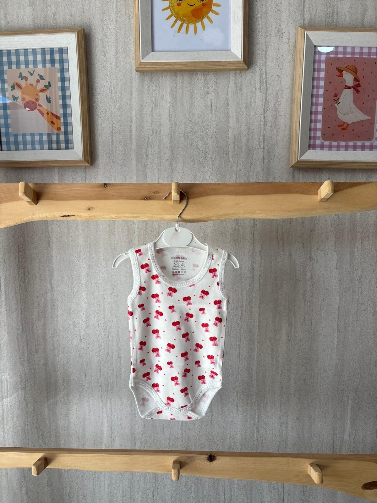 Kirazlı Çıtçıtlı Askılı Badi