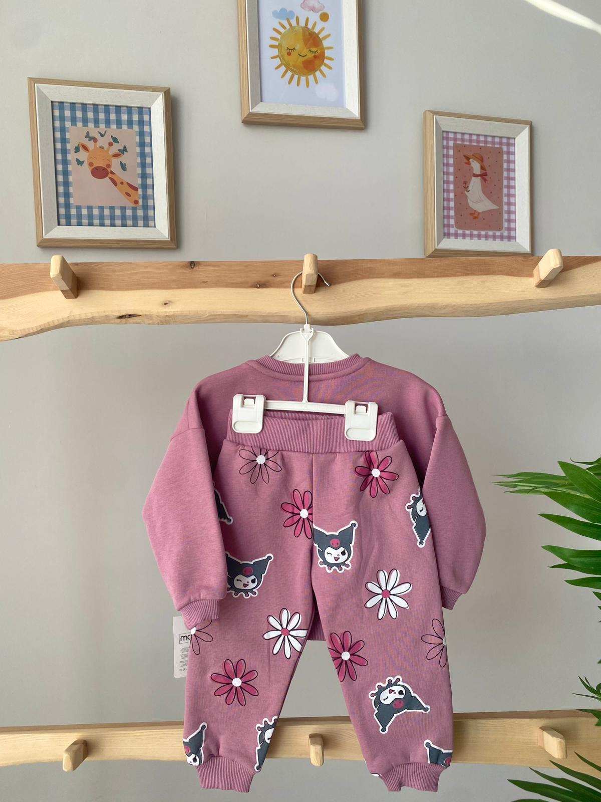 Kuromi Şardonlu Takım Mürdüm Pembe