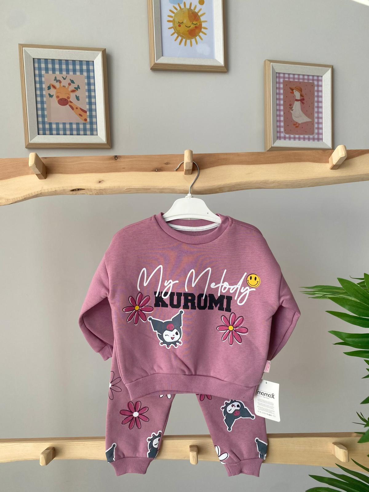 Kuromi Şardonlu Takım Mürdüm Pembe