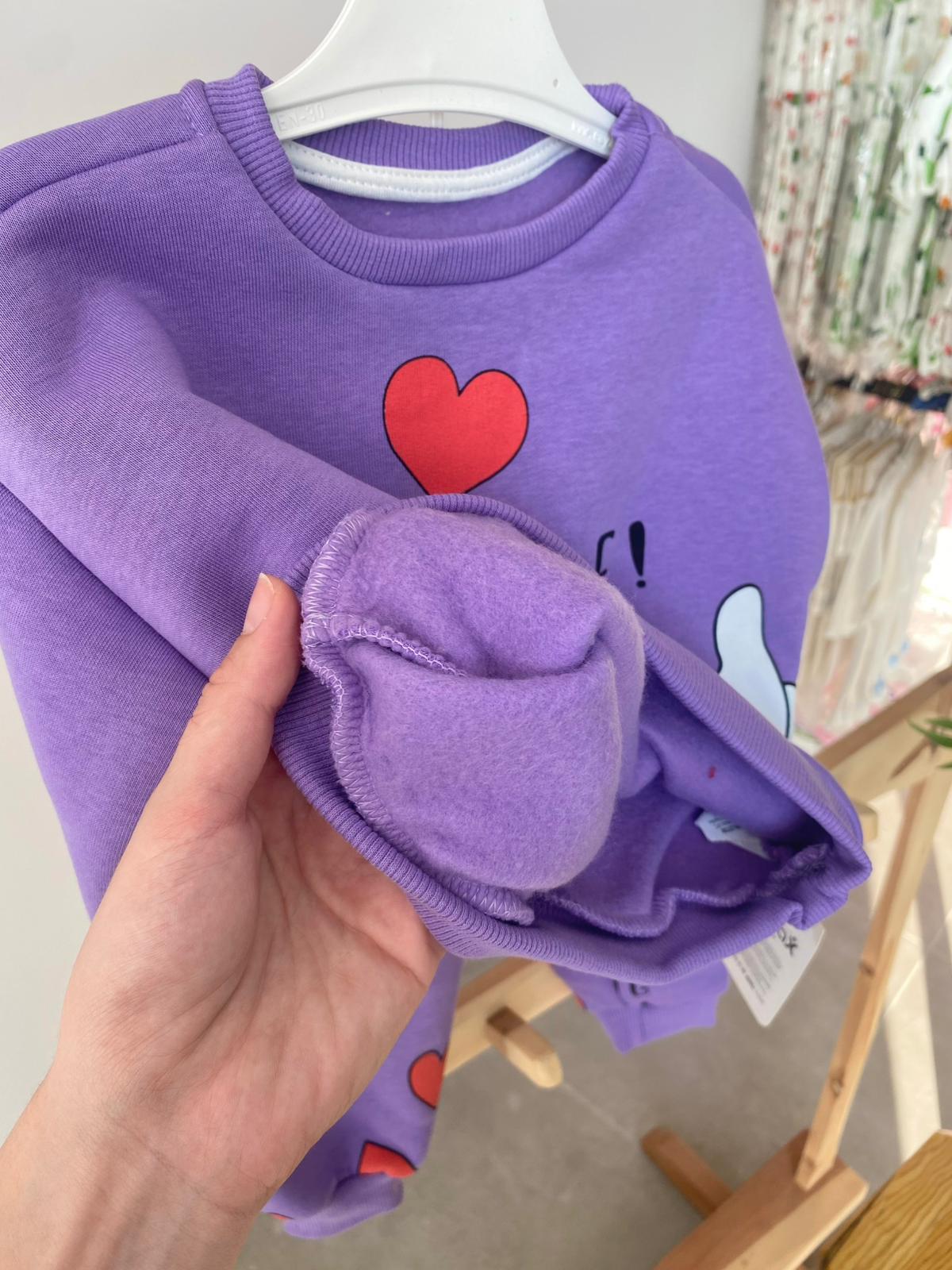 Mickey Hug Me Şardonlu Takım Mor