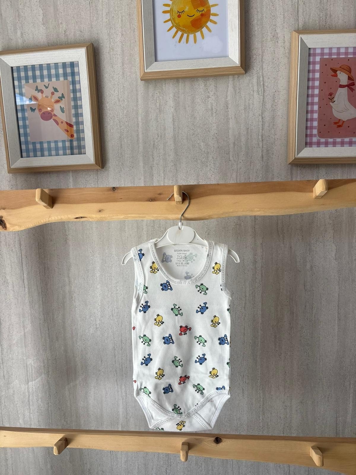 Renkli Yengeçler Çıtçıtlı Askılı Badi Yaş