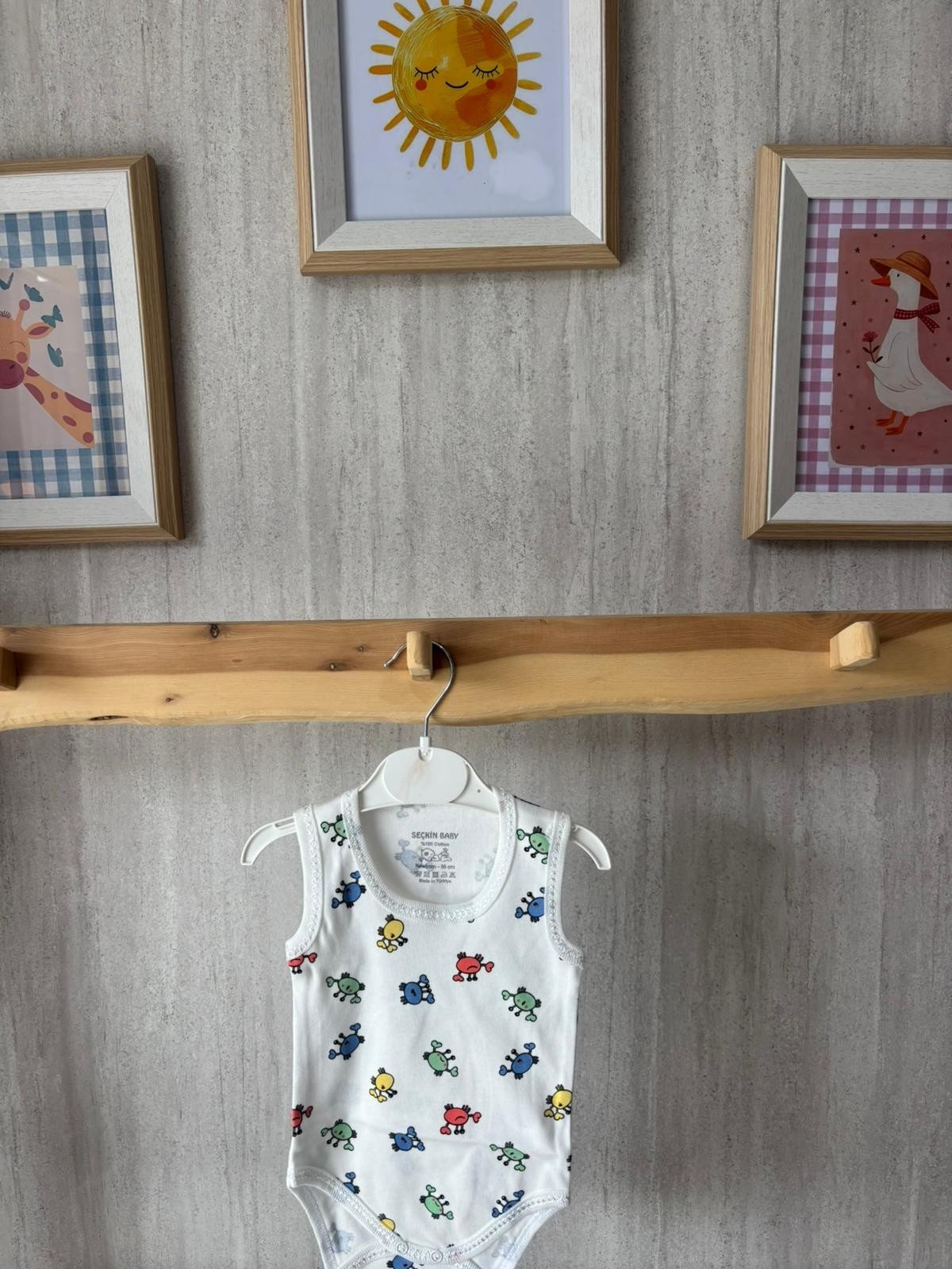 Renkli Yengeçler Çıtçıtlı Askılı Badi