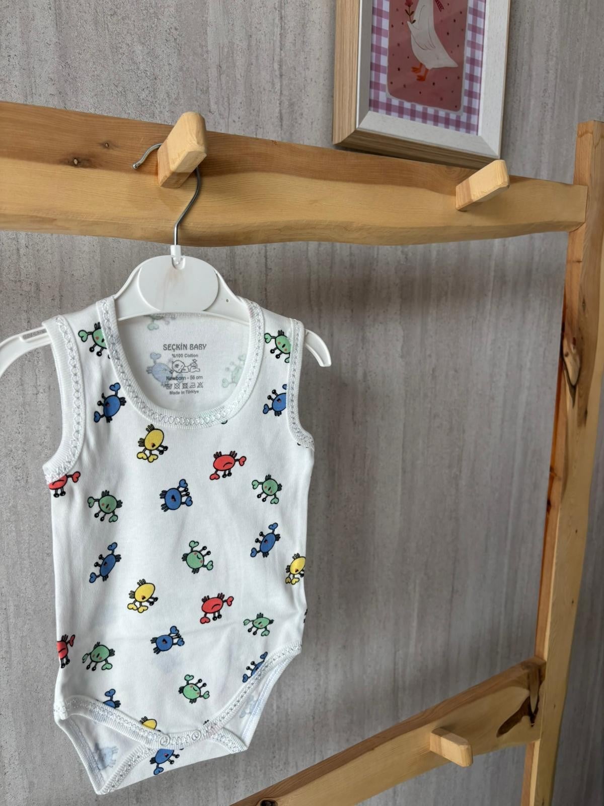 Renkli Yengeçler Çıtçıtlı Askılı Badi