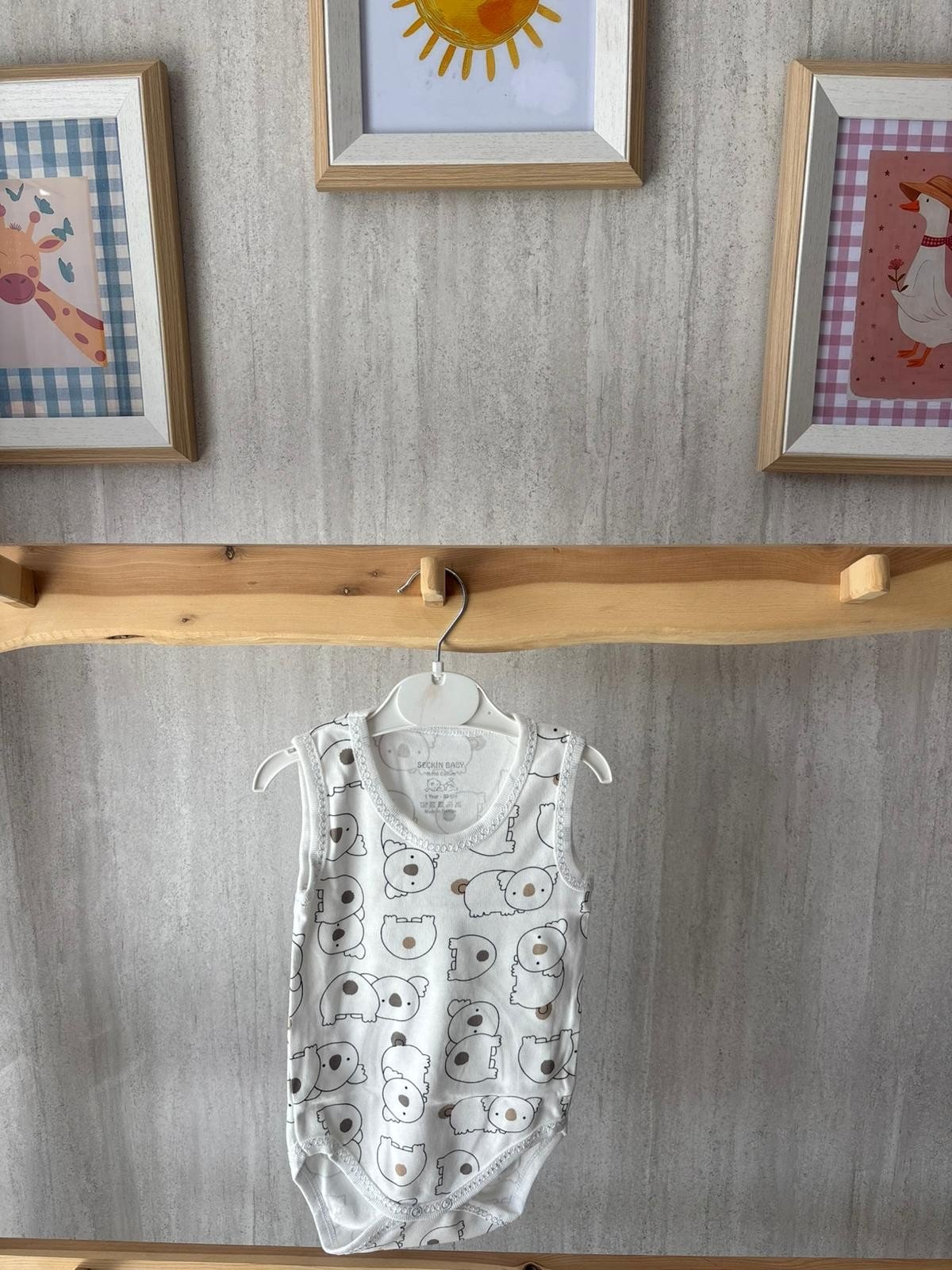 Sevimli Koala Çıtçıtlı Askılı Badi Yaş