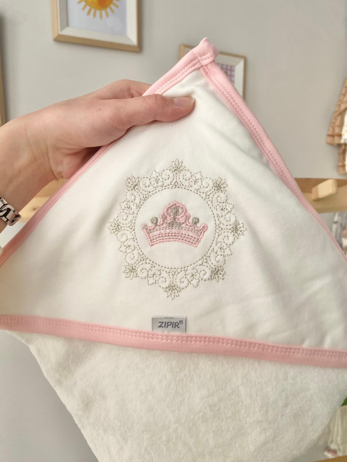 Taçlı Banyo Havlusu Pembe