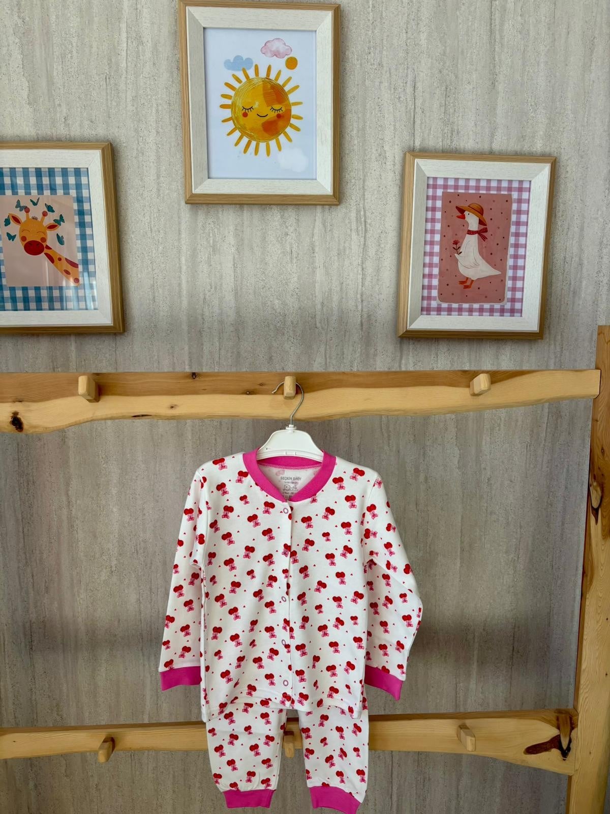 Vişne Desenli  Pijama Takımı