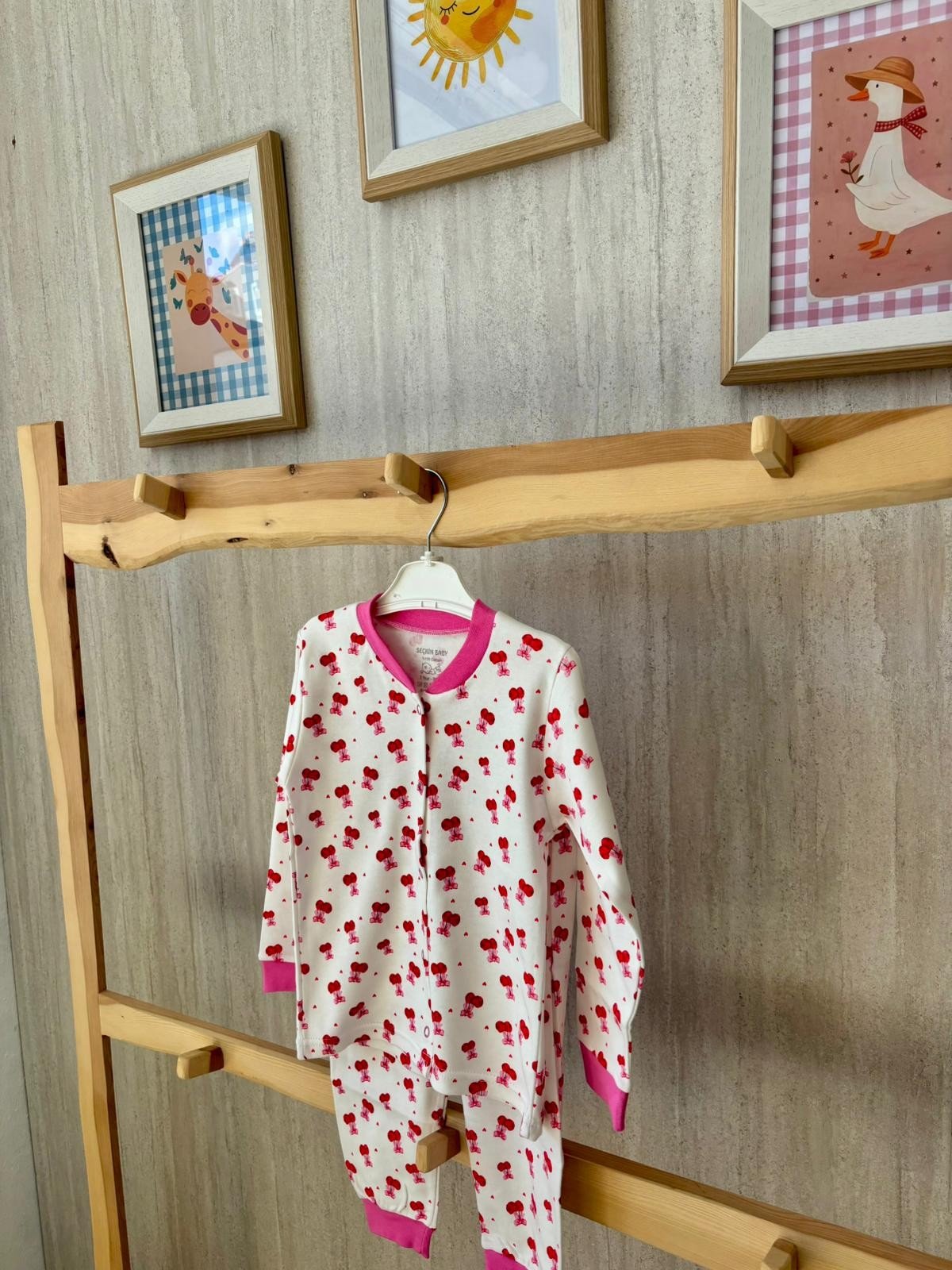 Vişne Desenli  Pijama Takımı