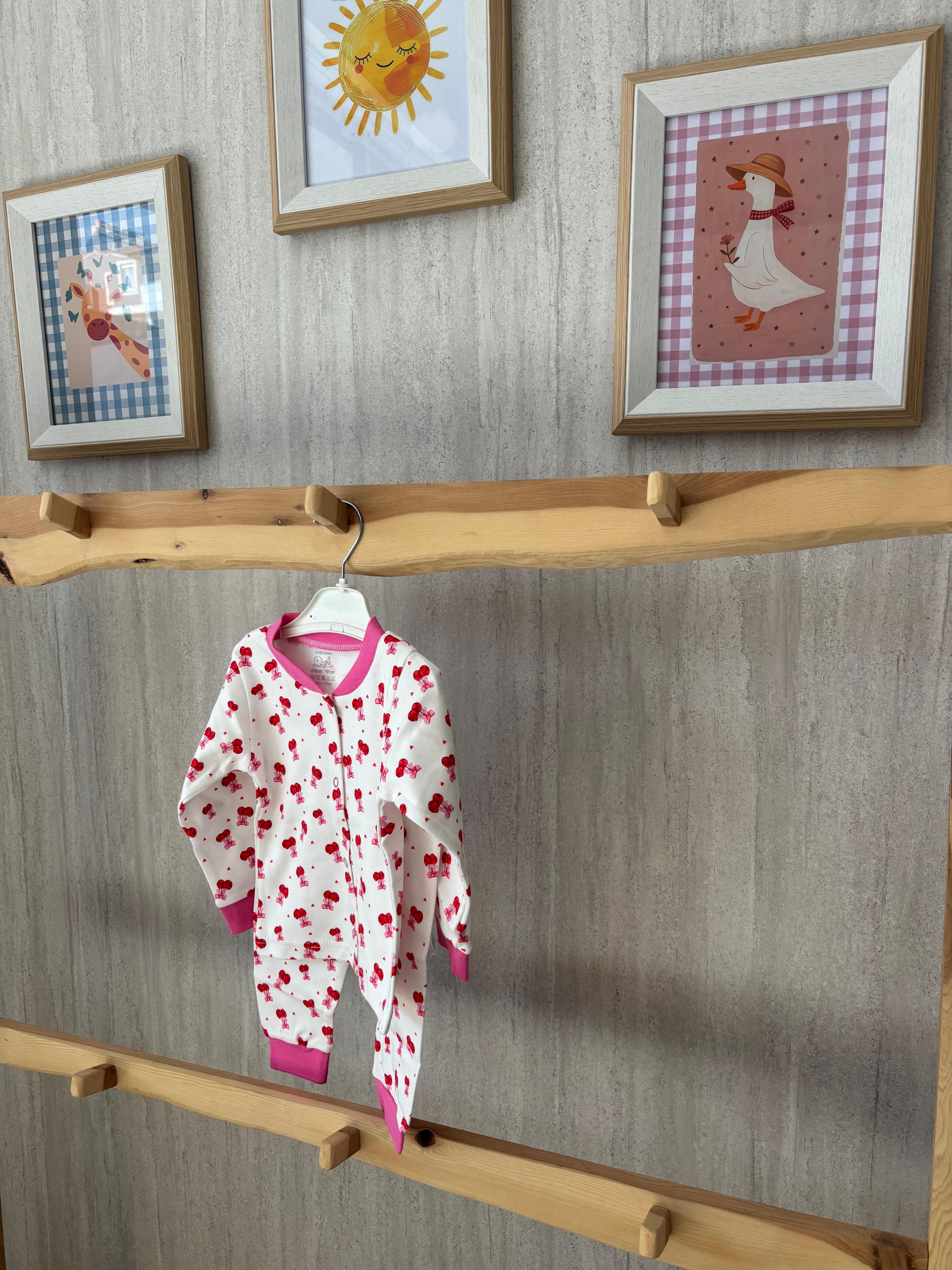 Vişne Desenli Pijama Takımı