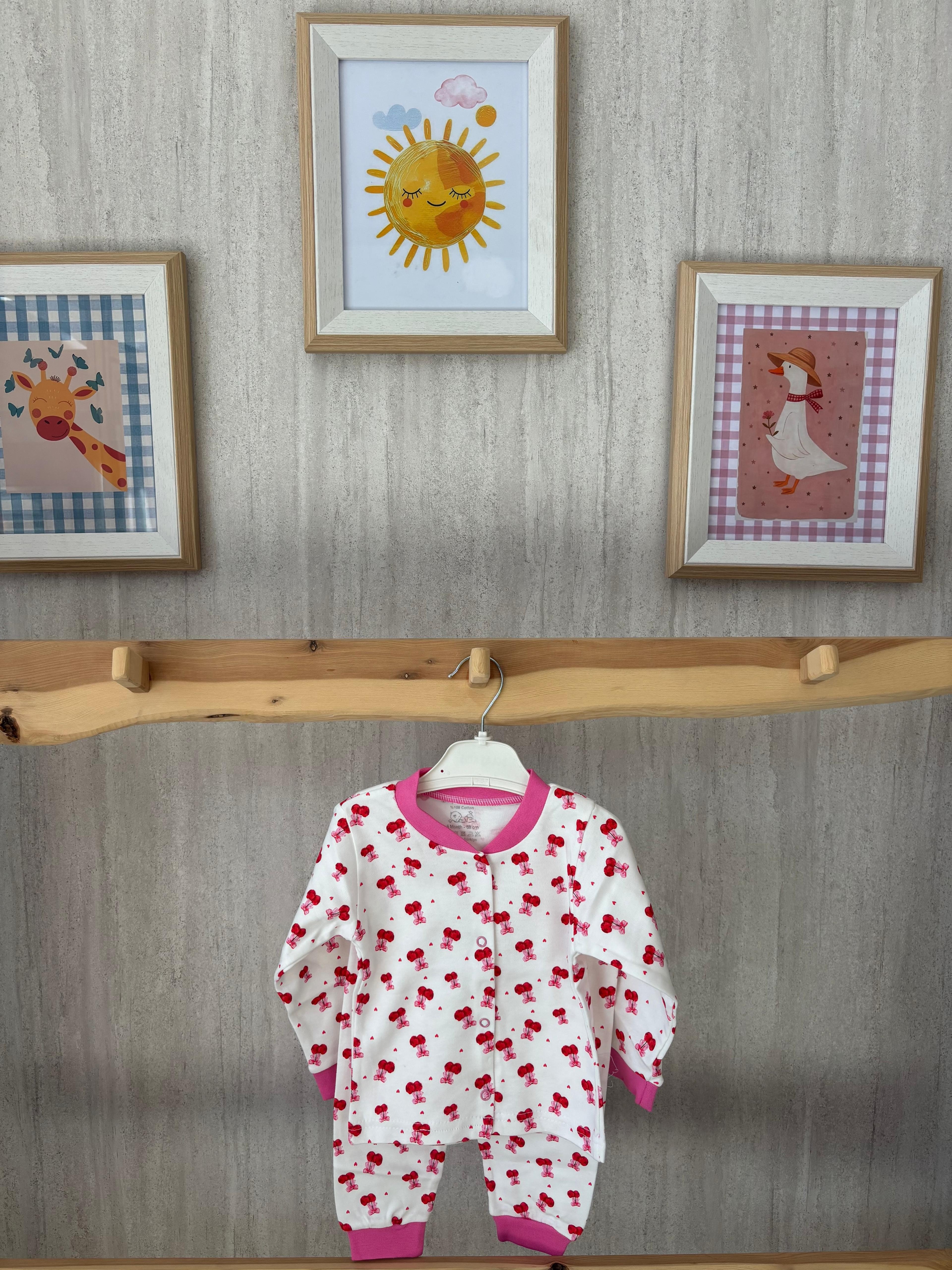 Vişne Desenli Pijama Takımı