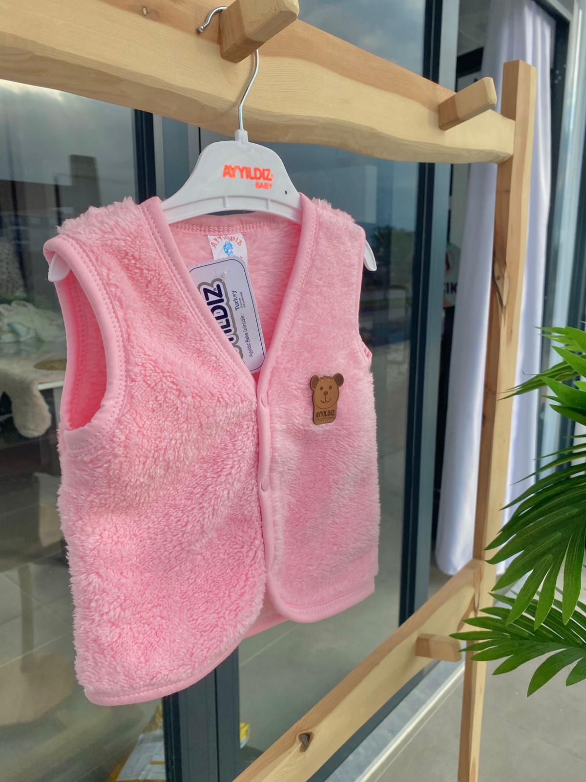 Wellsoft Peluş Yelek Pembe