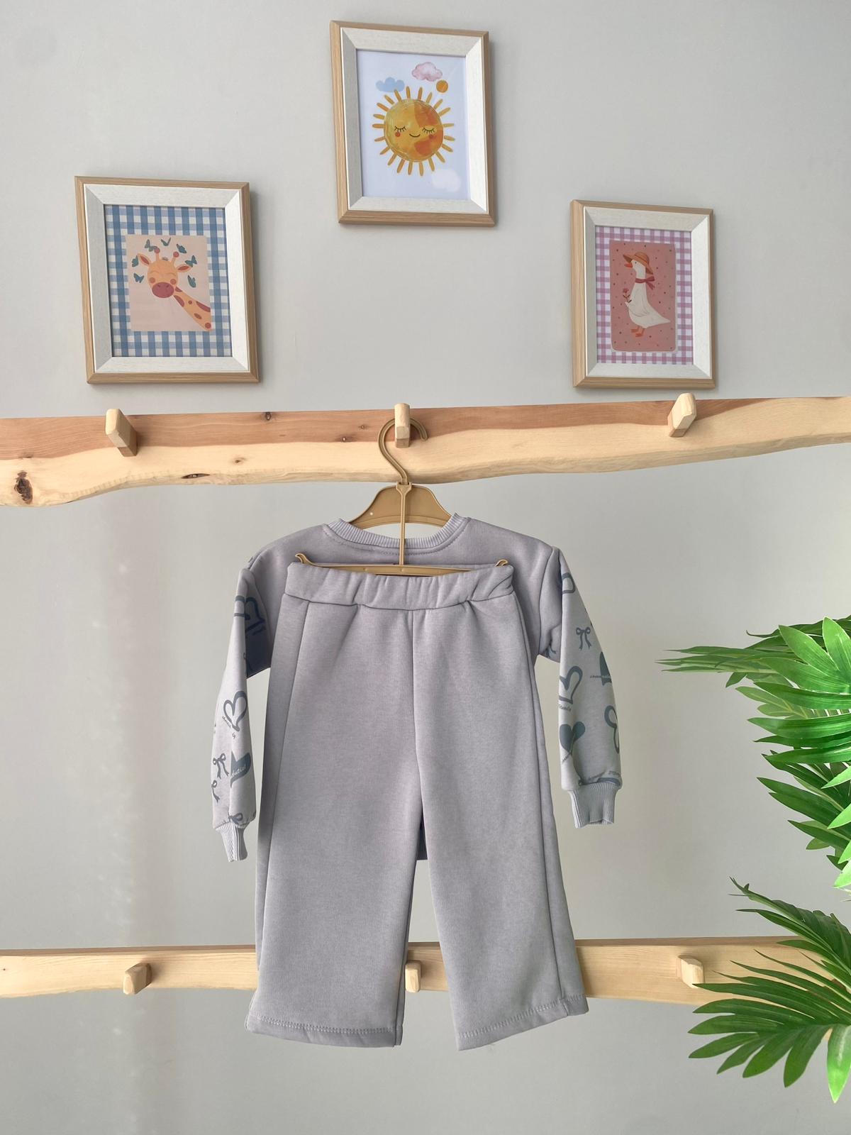 Wide Leg Eşofman Takımı Gri