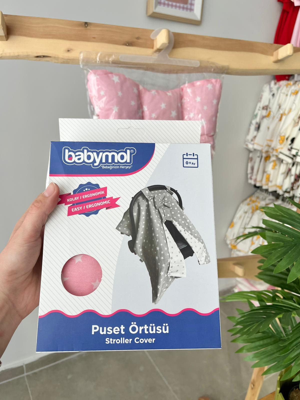 Yıldızlı Puset Örtüsü & Minderi Pembe