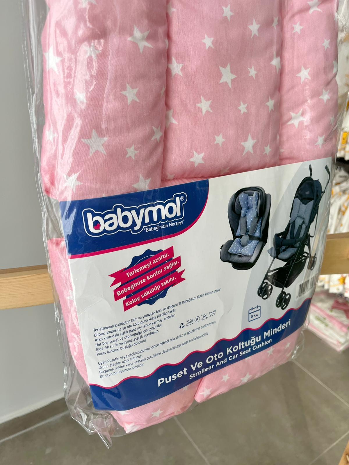 Yıldızlı Puset Örtüsü & Minderi Pembe