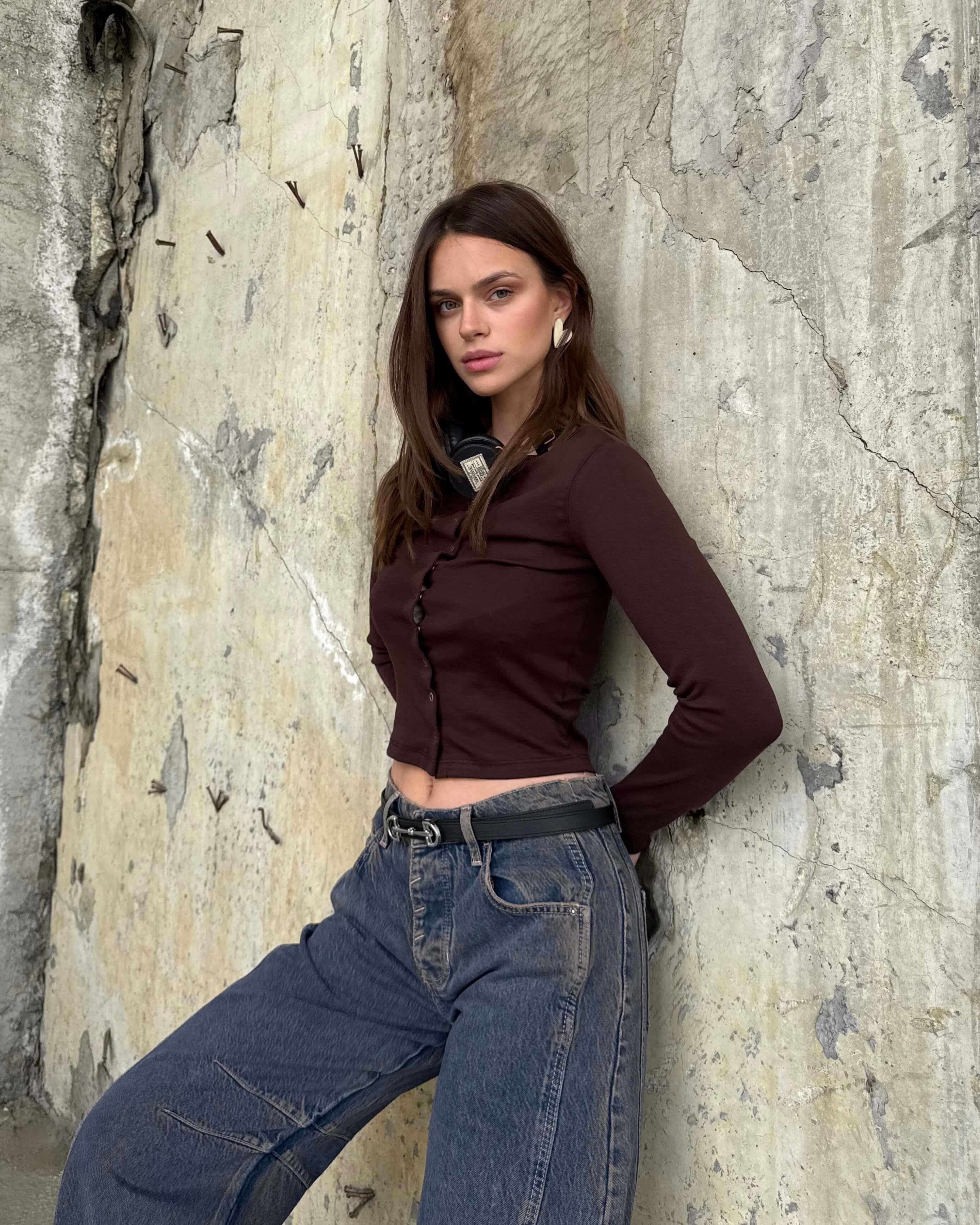 BONNİE BLUE YIKAMALI DÜĞME DETAY BAGGY JEAN