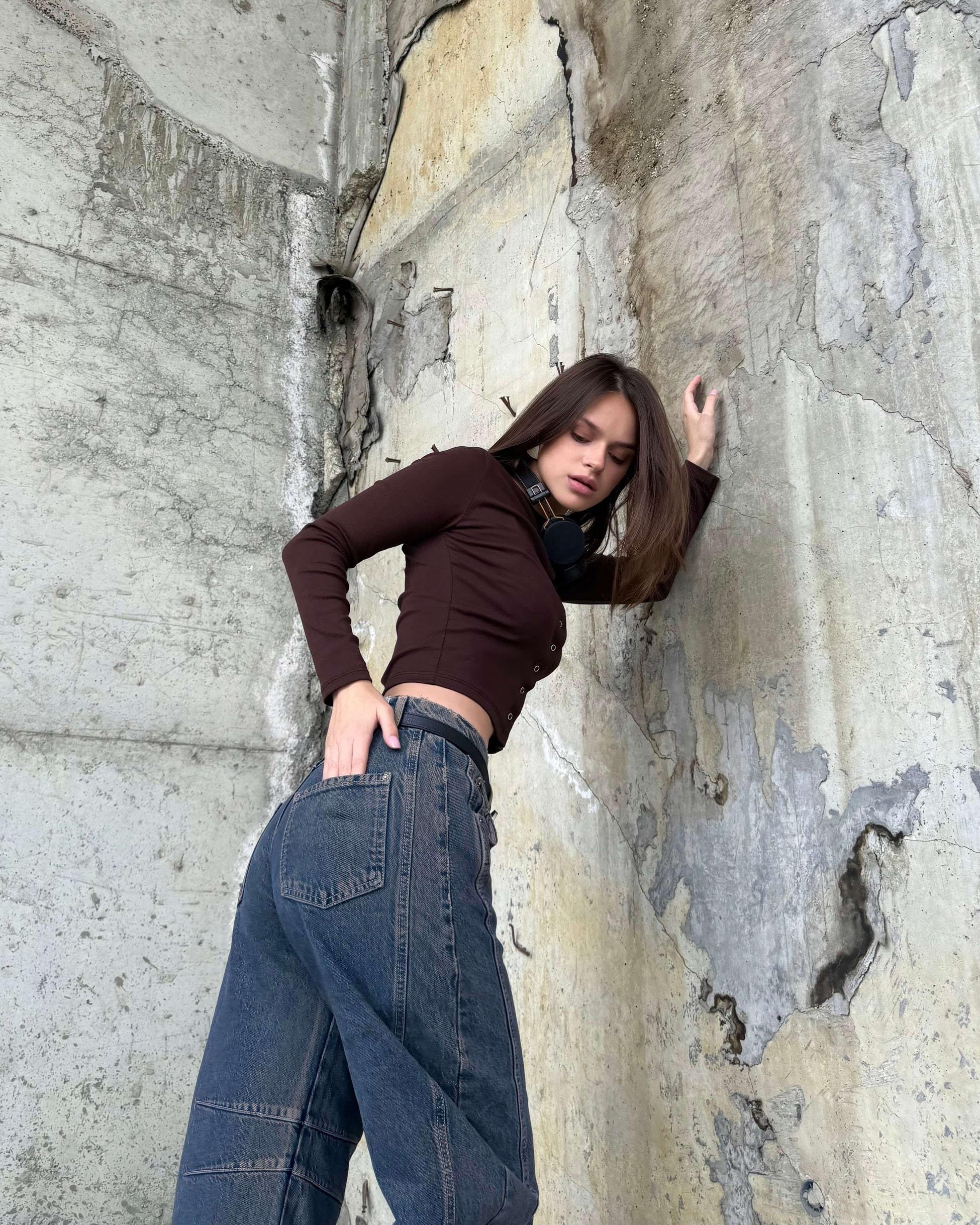 BONNİE BLUE YIKAMALI DÜĞME DETAY BAGGY JEAN