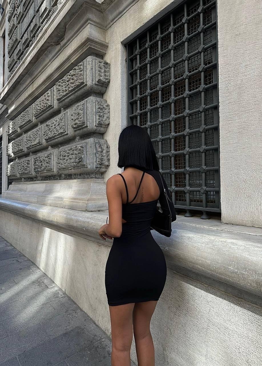 CARMELA BLACK-RED GÖĞÜS DETAY ELBİSE