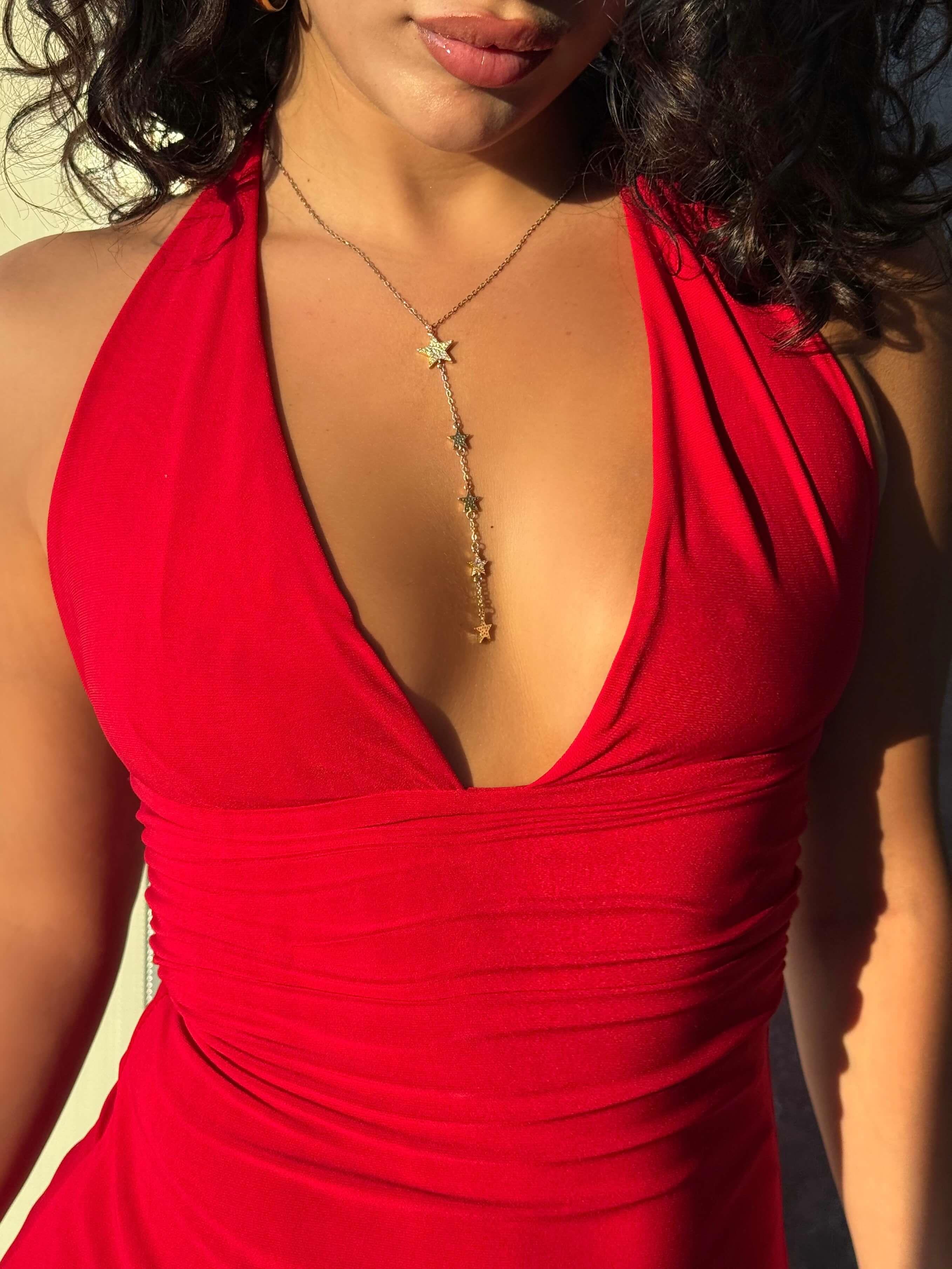 CASSANDRA RED BOYUNDAN BAĞLAMALI ELBİSE
