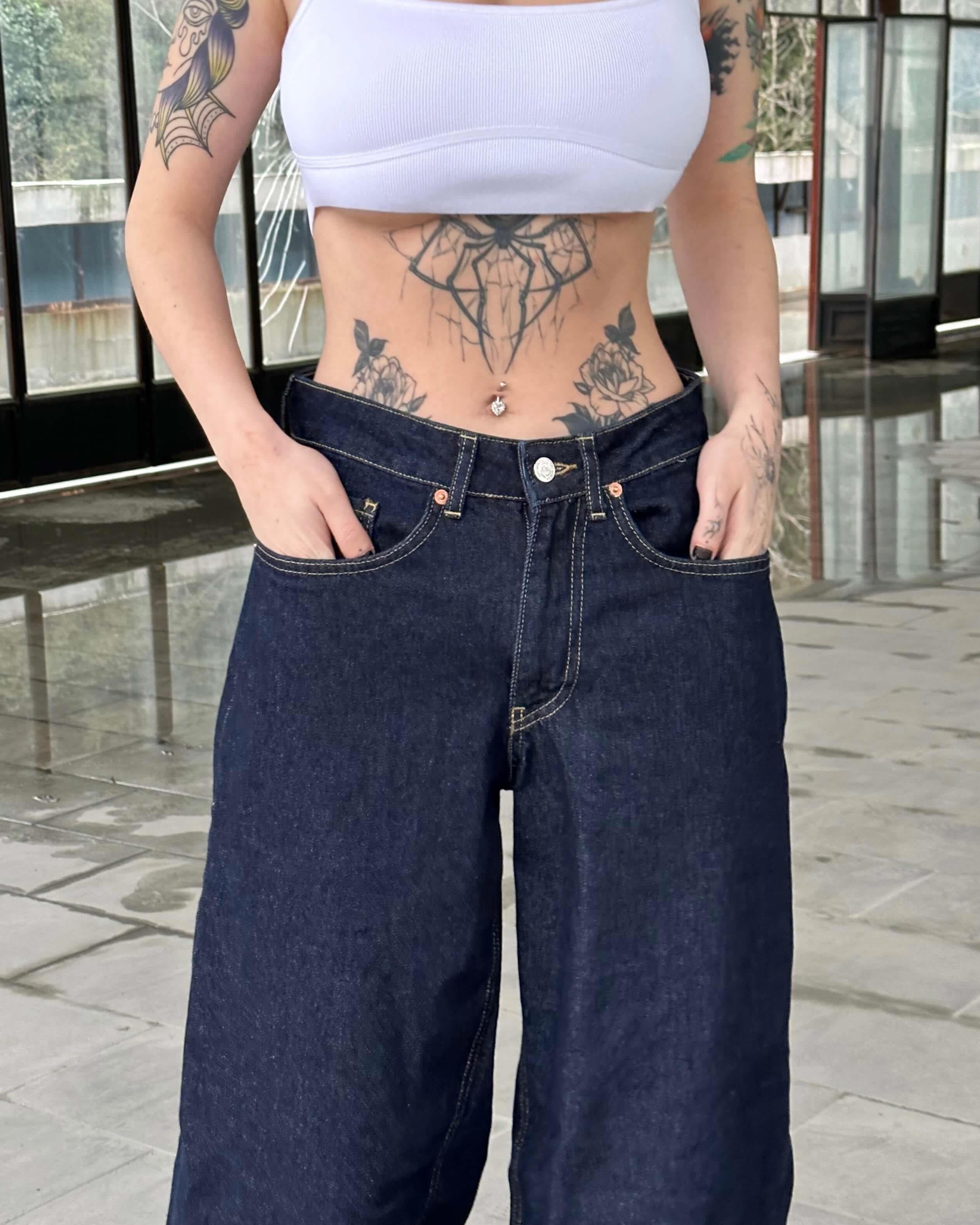 ENIGMATIC DARNKNES BLUE JEAN