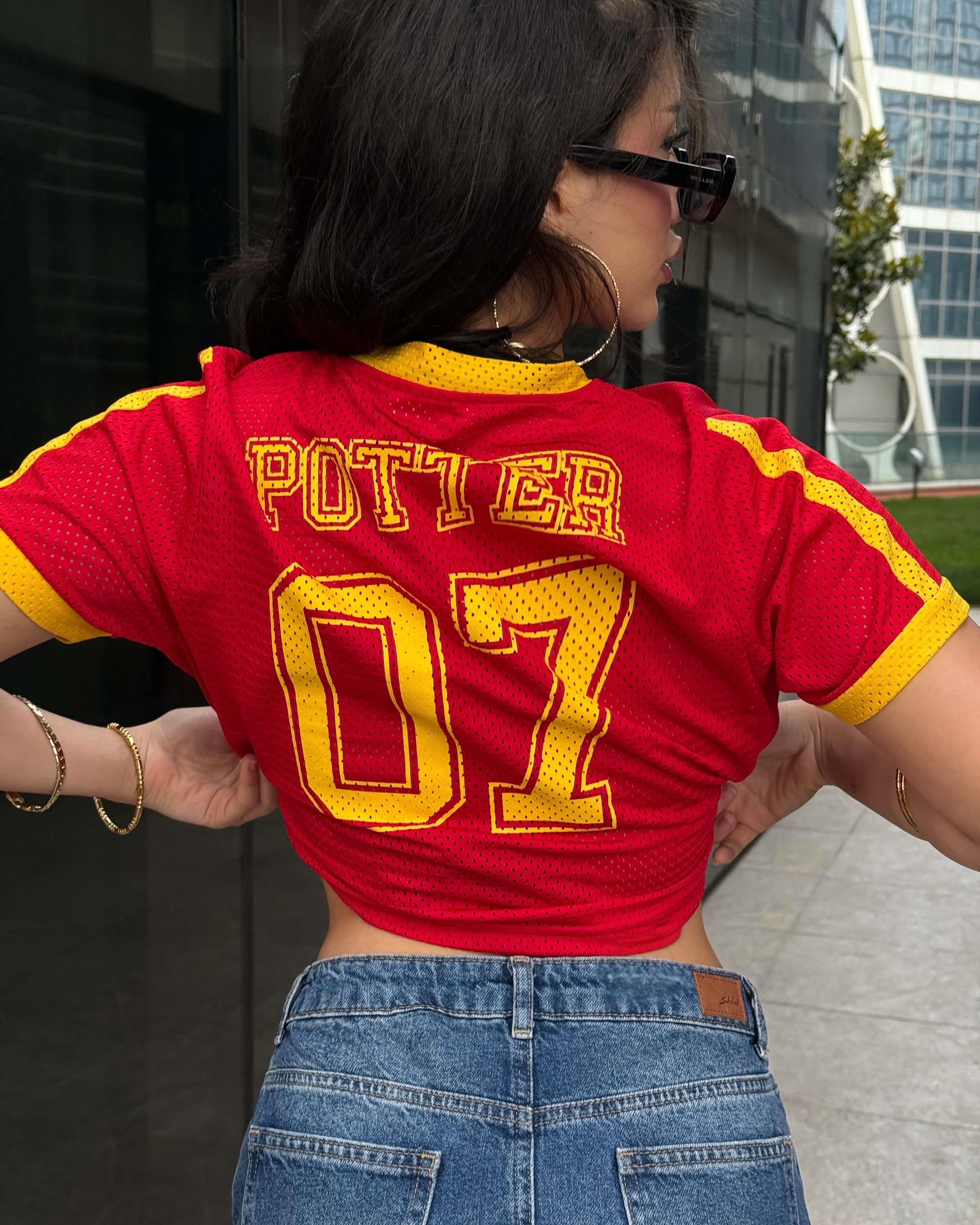 HARRY POTTER RED KISA KOLLU T-SHIRT