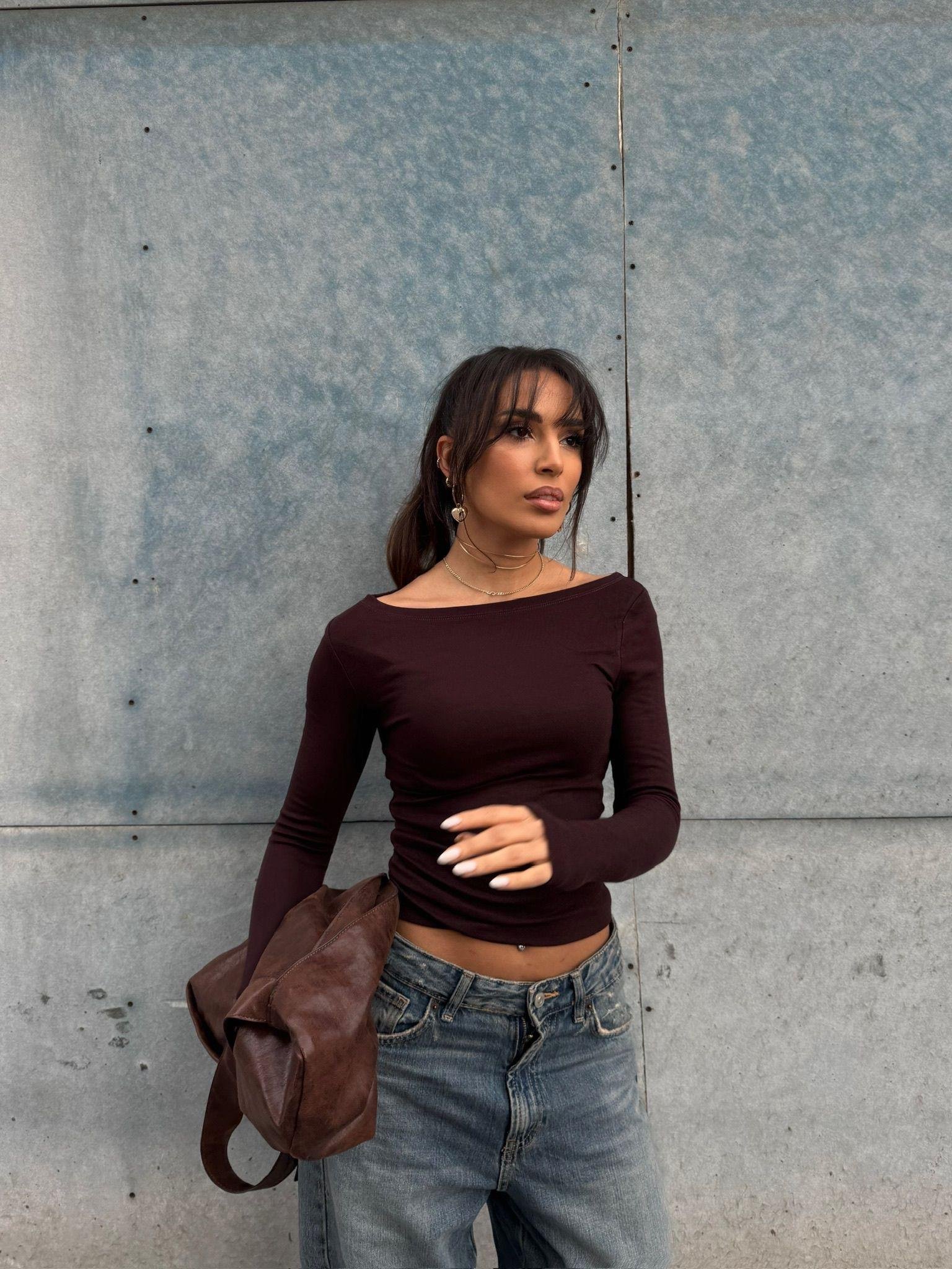 KAYIK YAKA KAHVE BASİC BODY