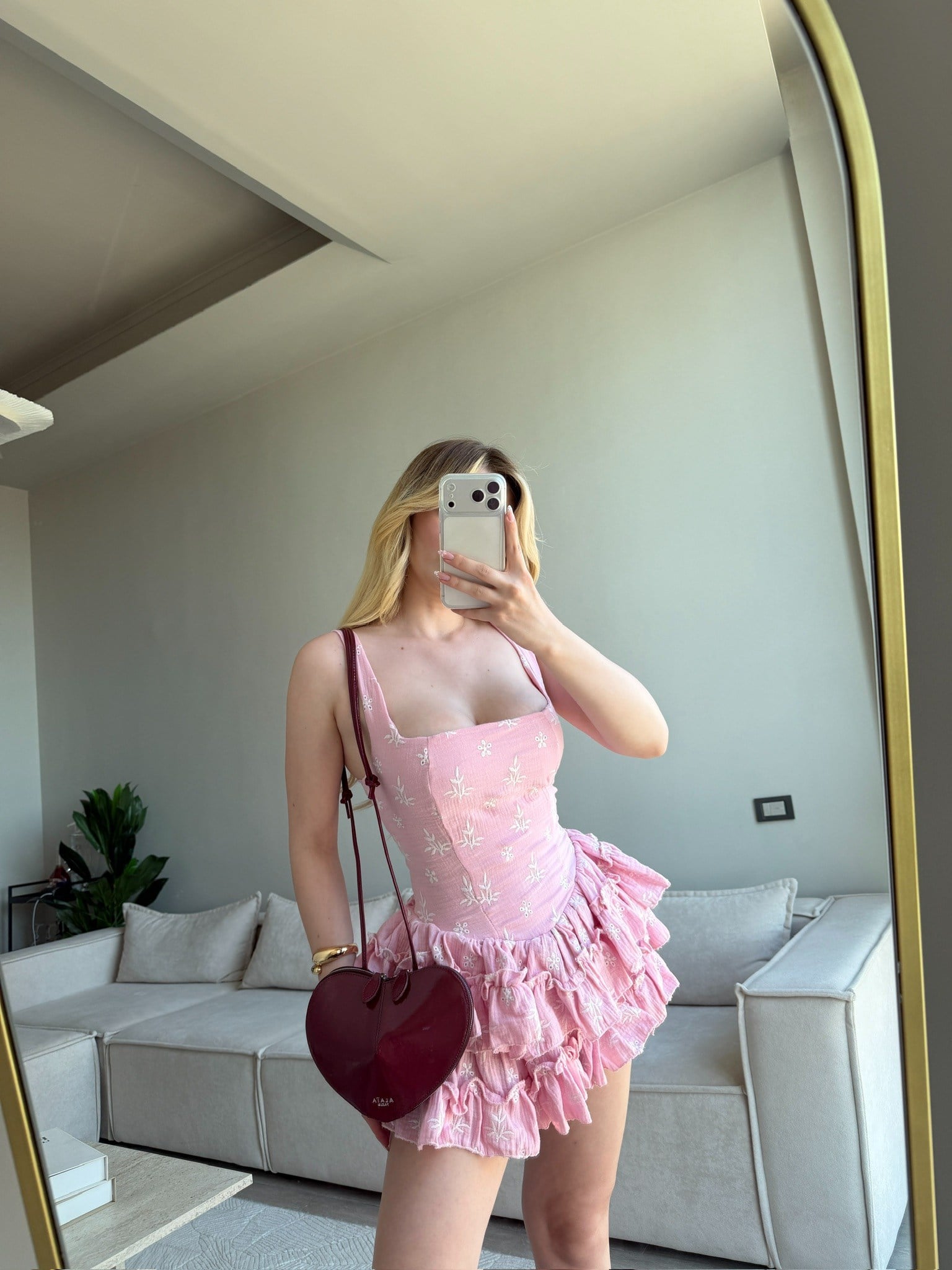 LANTHE FIRFIR ETEKLİ ELBİSE PEMBE
