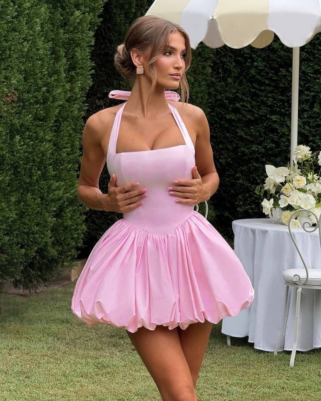 MIERES PEMBE ELBİSE