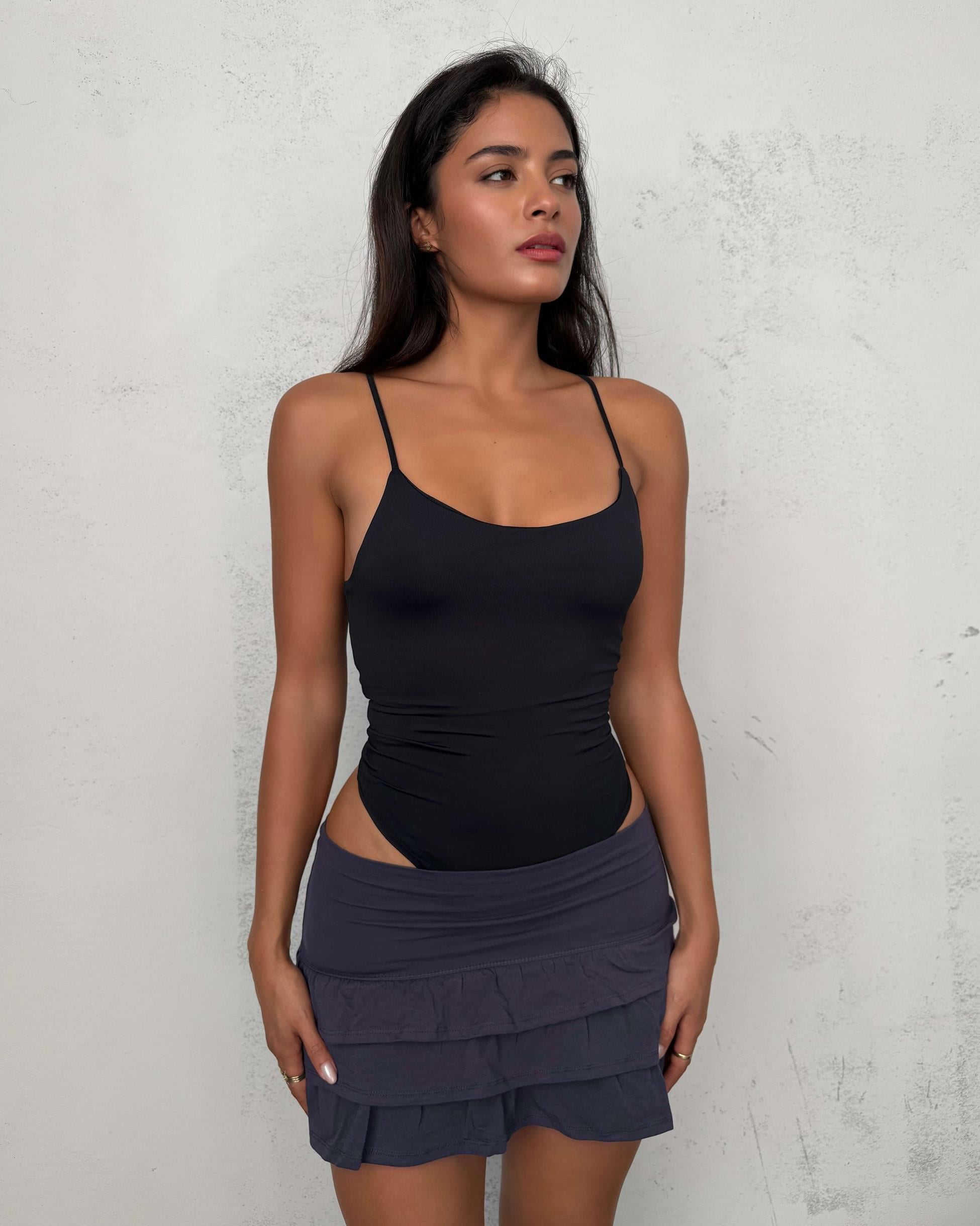 PEACE BLACK BASIC ASKILI BODYSUIT