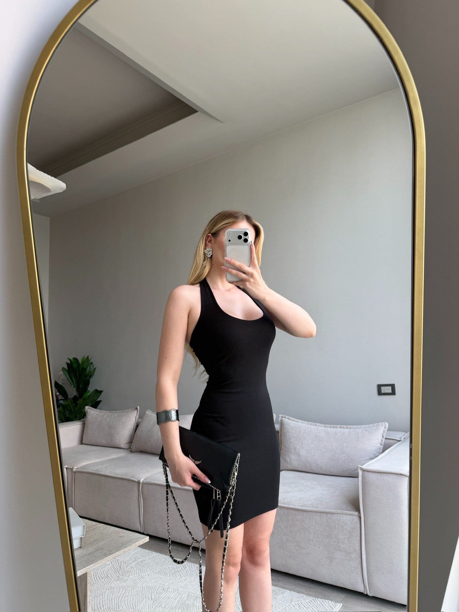 PİGNA HALTER YAKA ELBİSE SİYAH