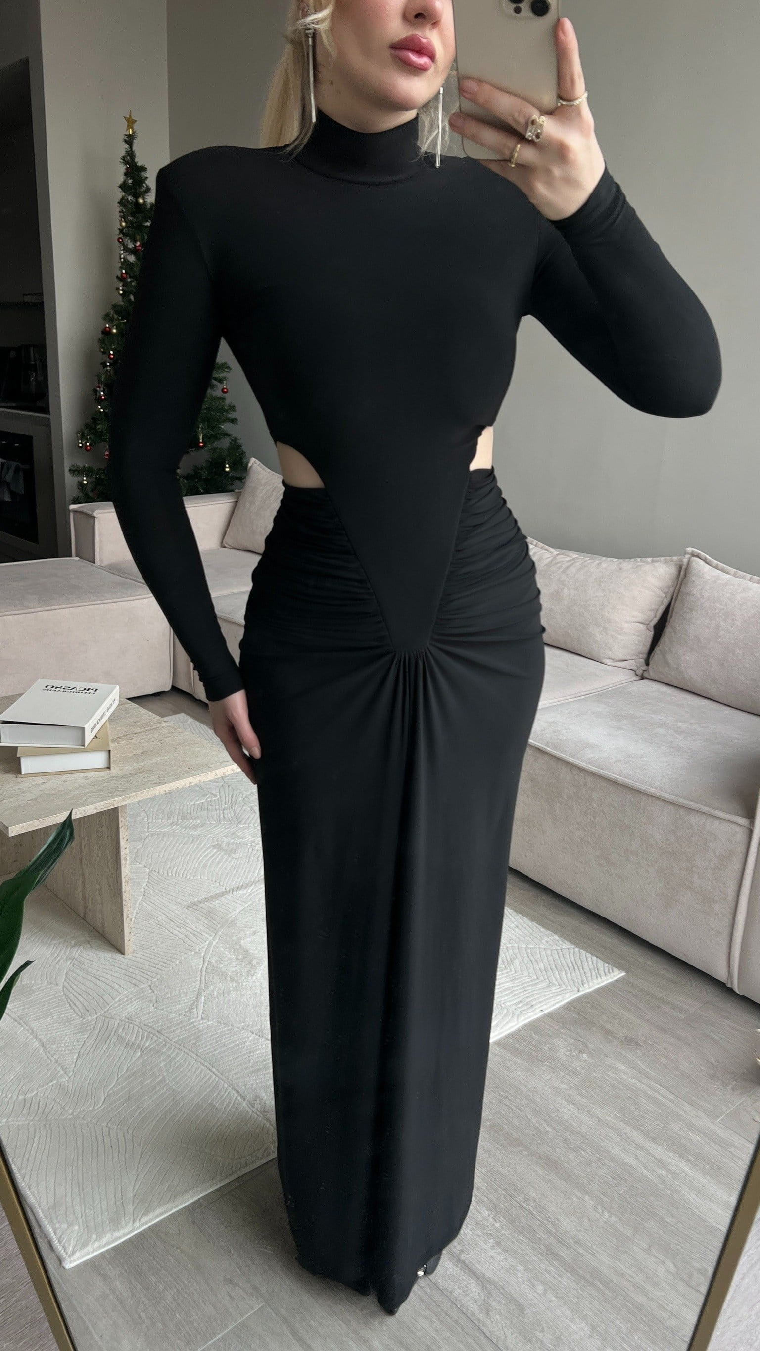 PRATO BLACK VATKALI ELBİSE