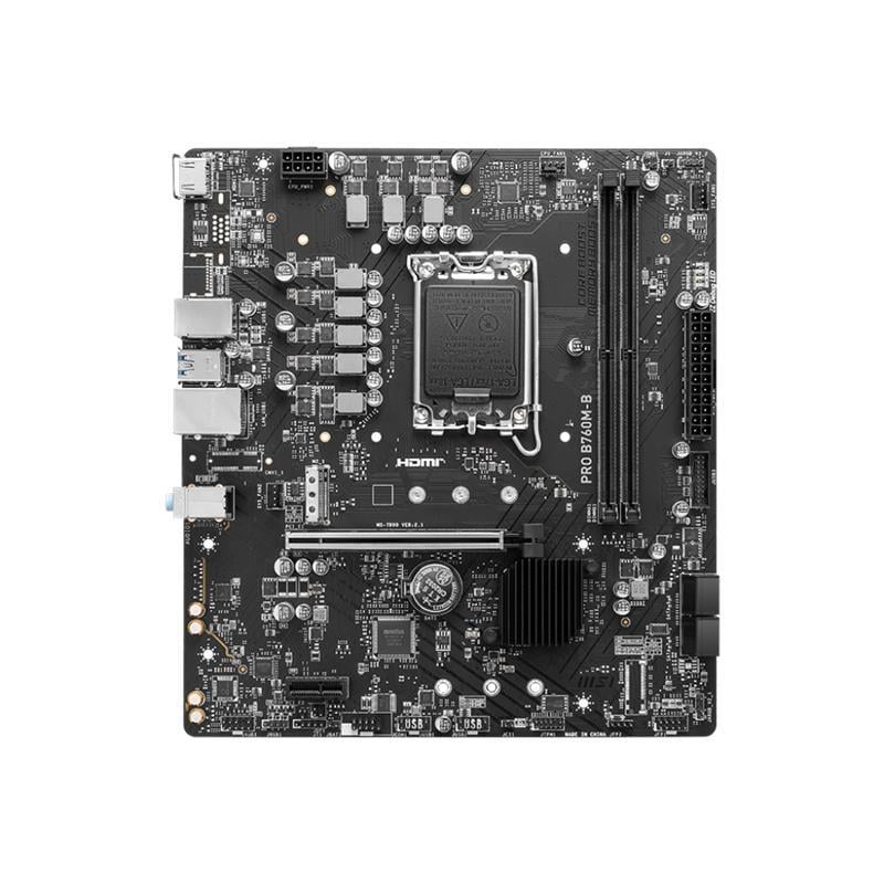 MSI PRO B760M-B DDR4 4800MHZ 1XHDMI 1XM.2 USB 3.2 MATX 1700P (12. / 13. VE 14. NESİL İŞLEMCİ UYUMLU)