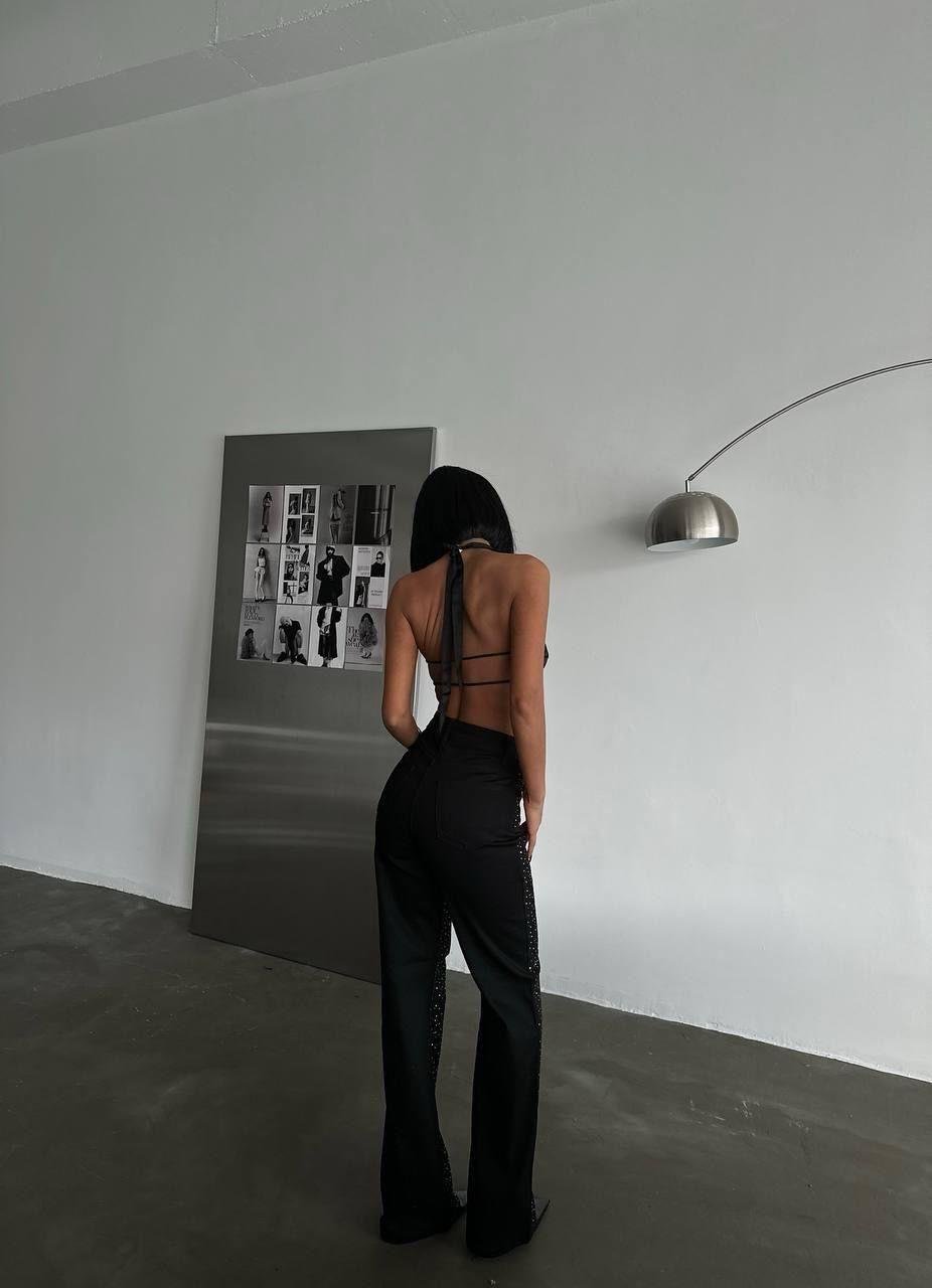 Taşlı Yüksek Bel Jeans