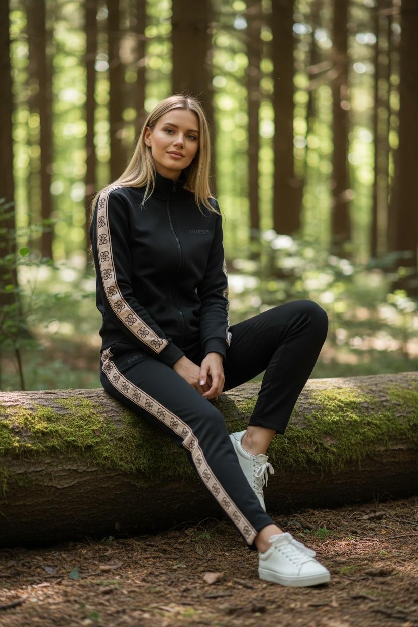 Soft Luxe Noir – Siyah Şeritli Eşofman Takımı