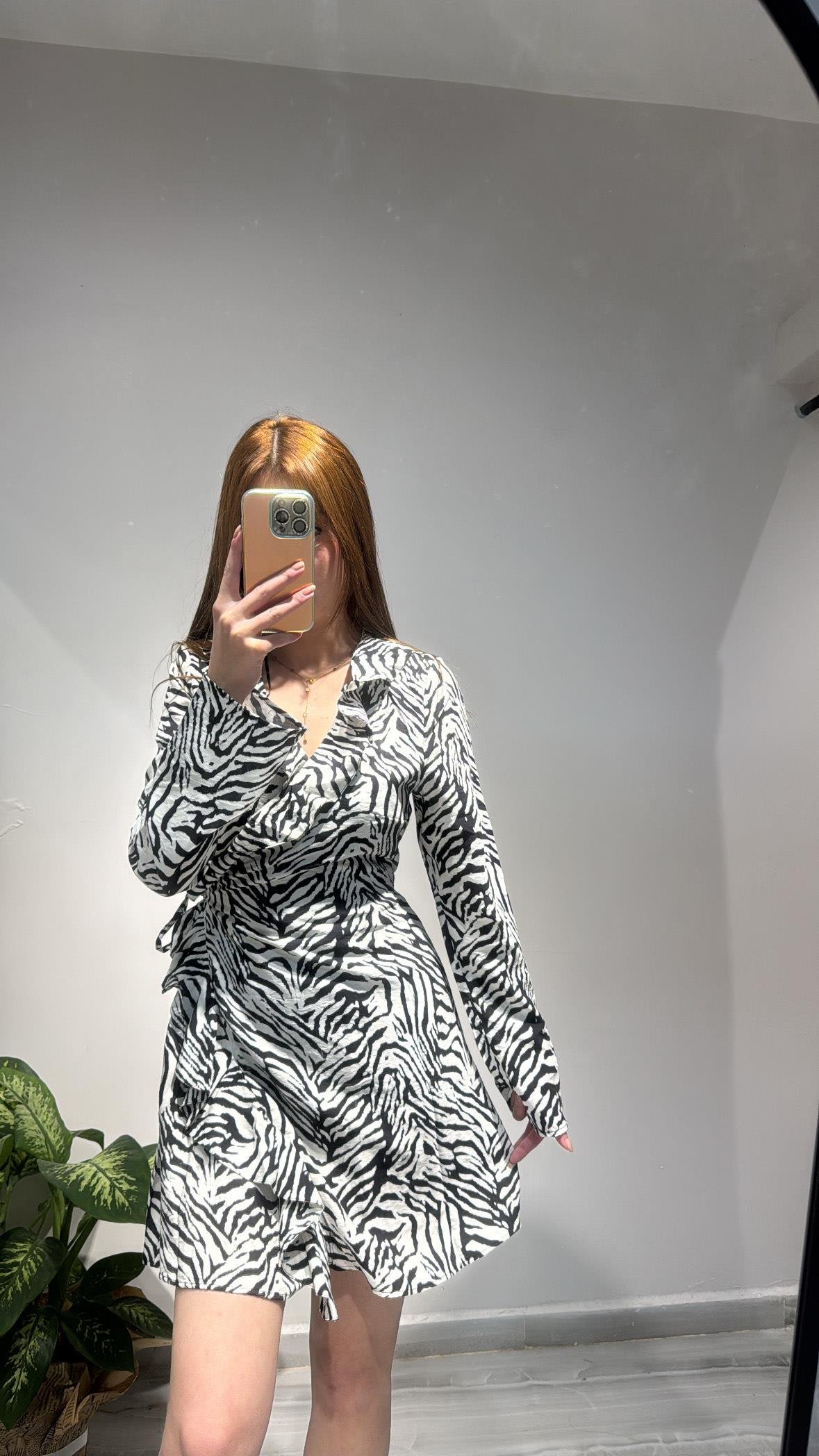 ZEBRA DESEN ELBİSE