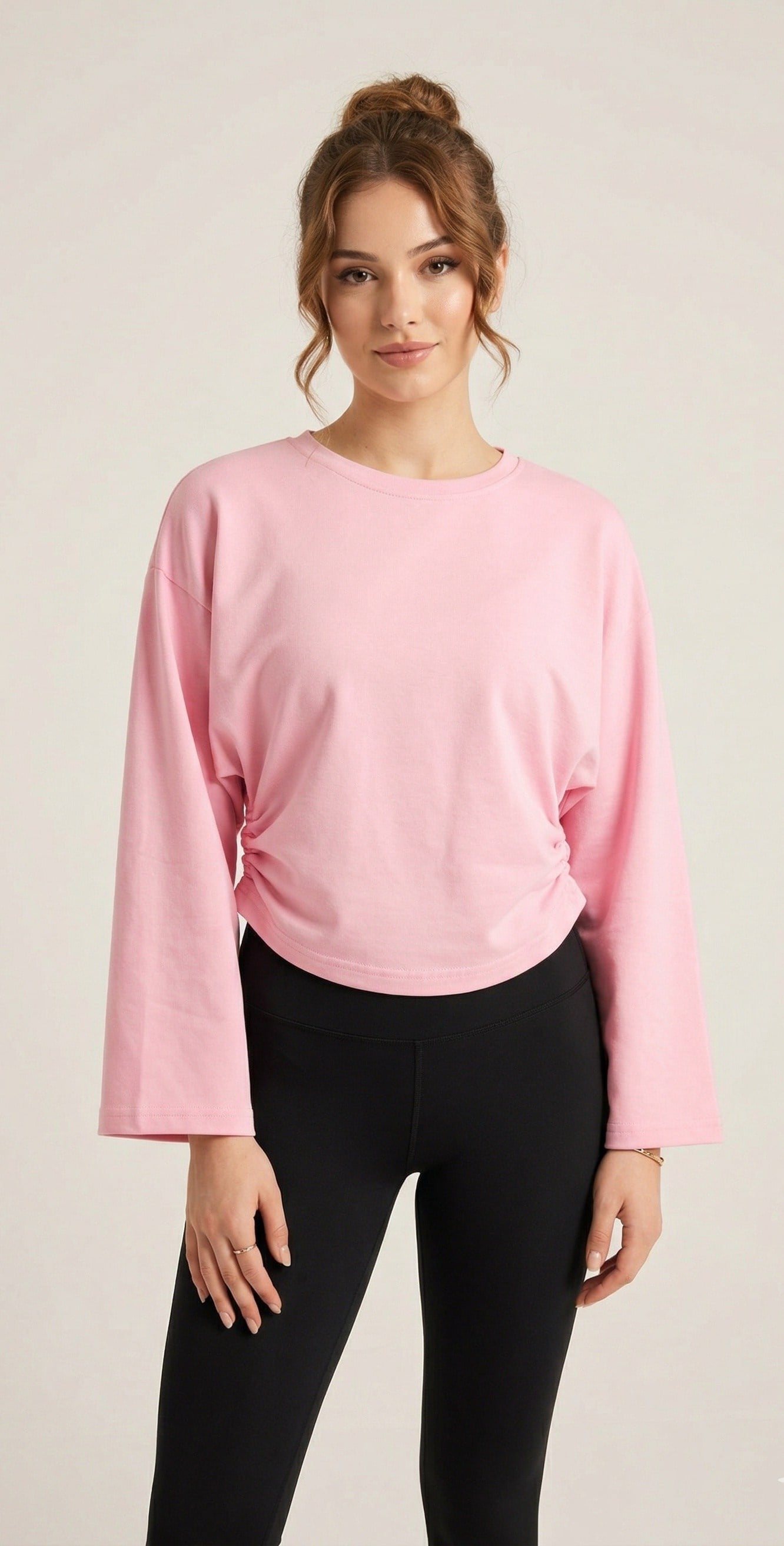 ML-1566 BÜZGÜ YARASA KOL PEMBE