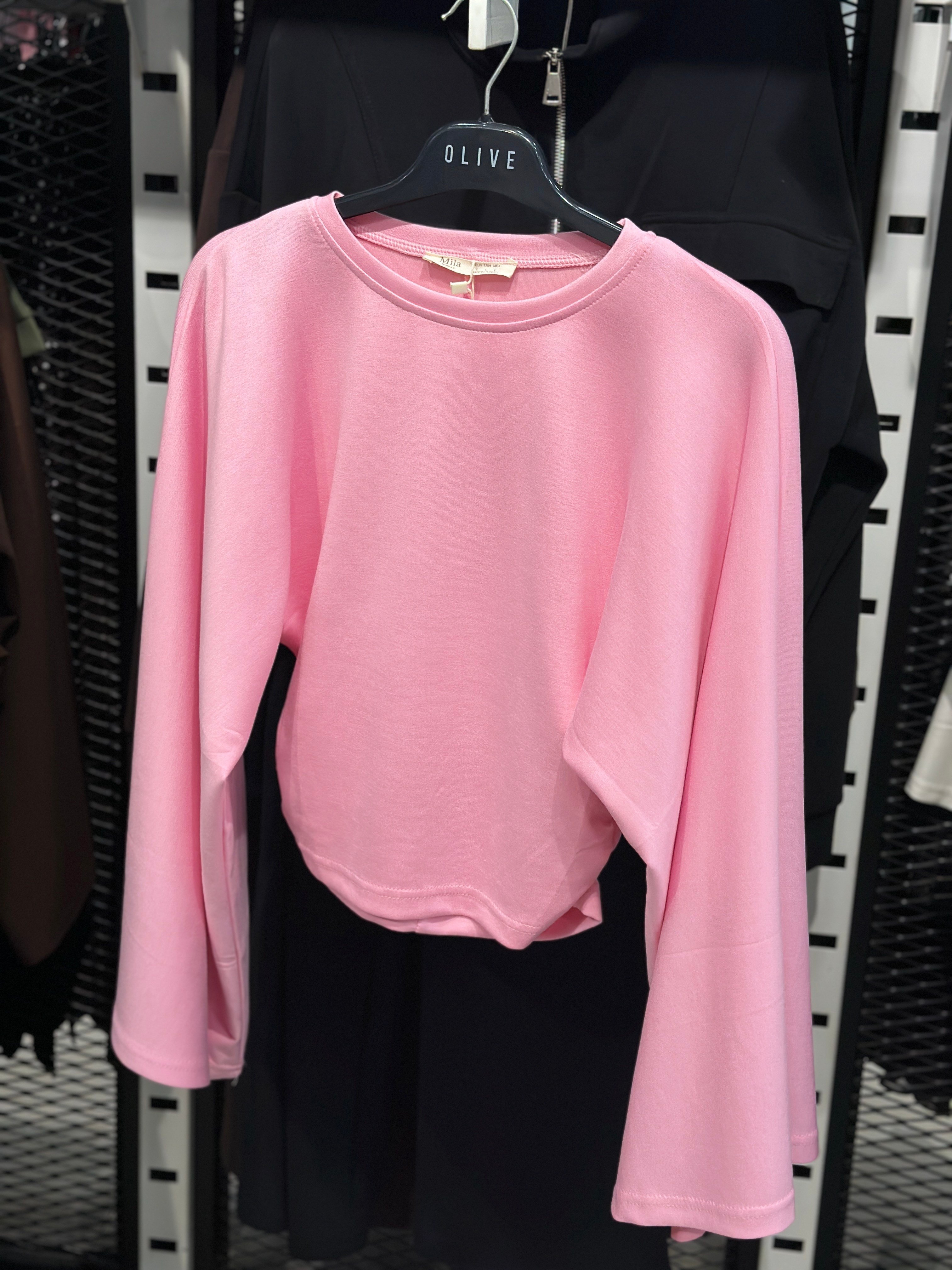 ML-1566 BÜZGÜ YARASA KOL PEMBE