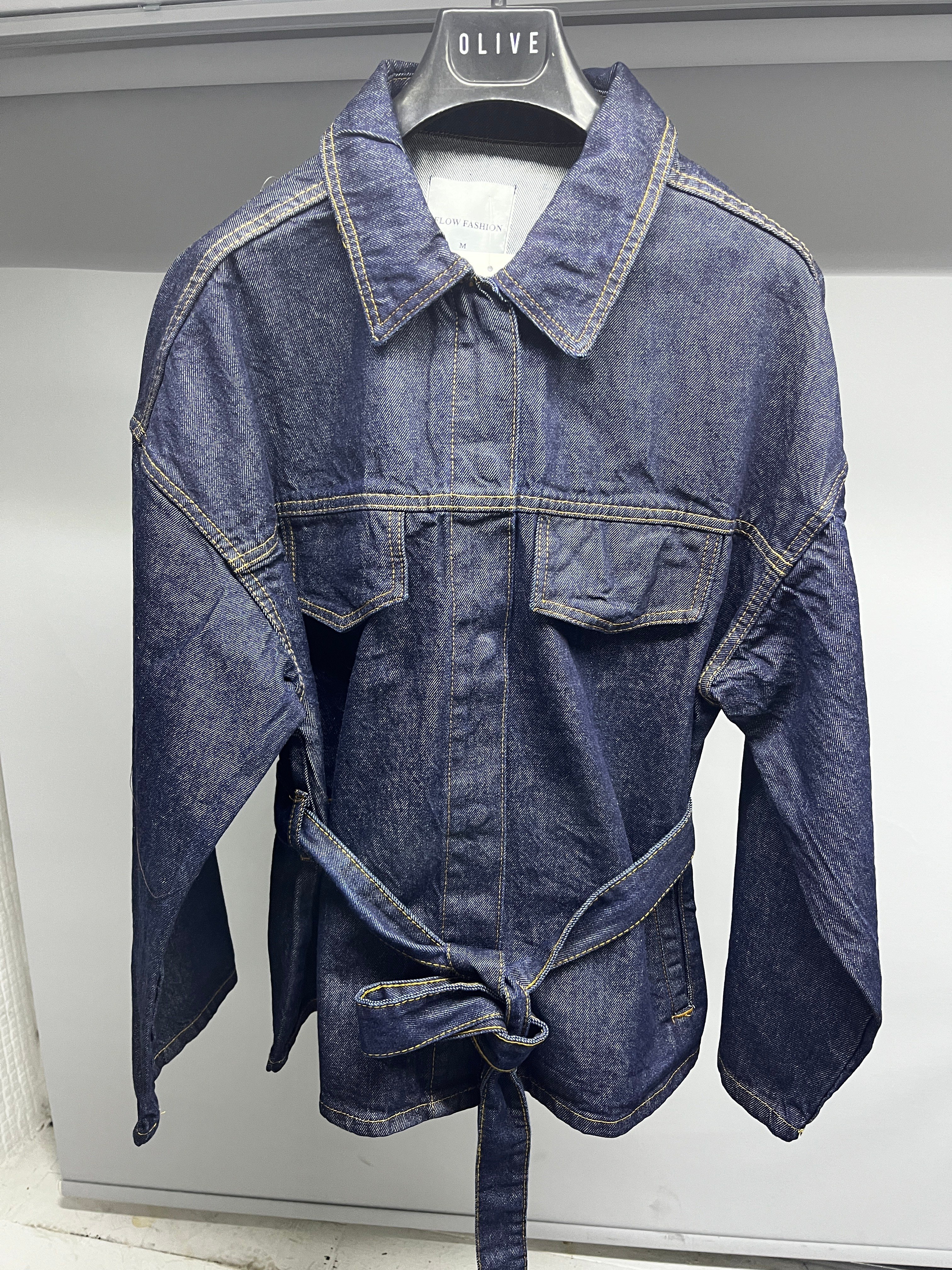 OLIVE-0274-1 JEAN CEKET LACİVERT