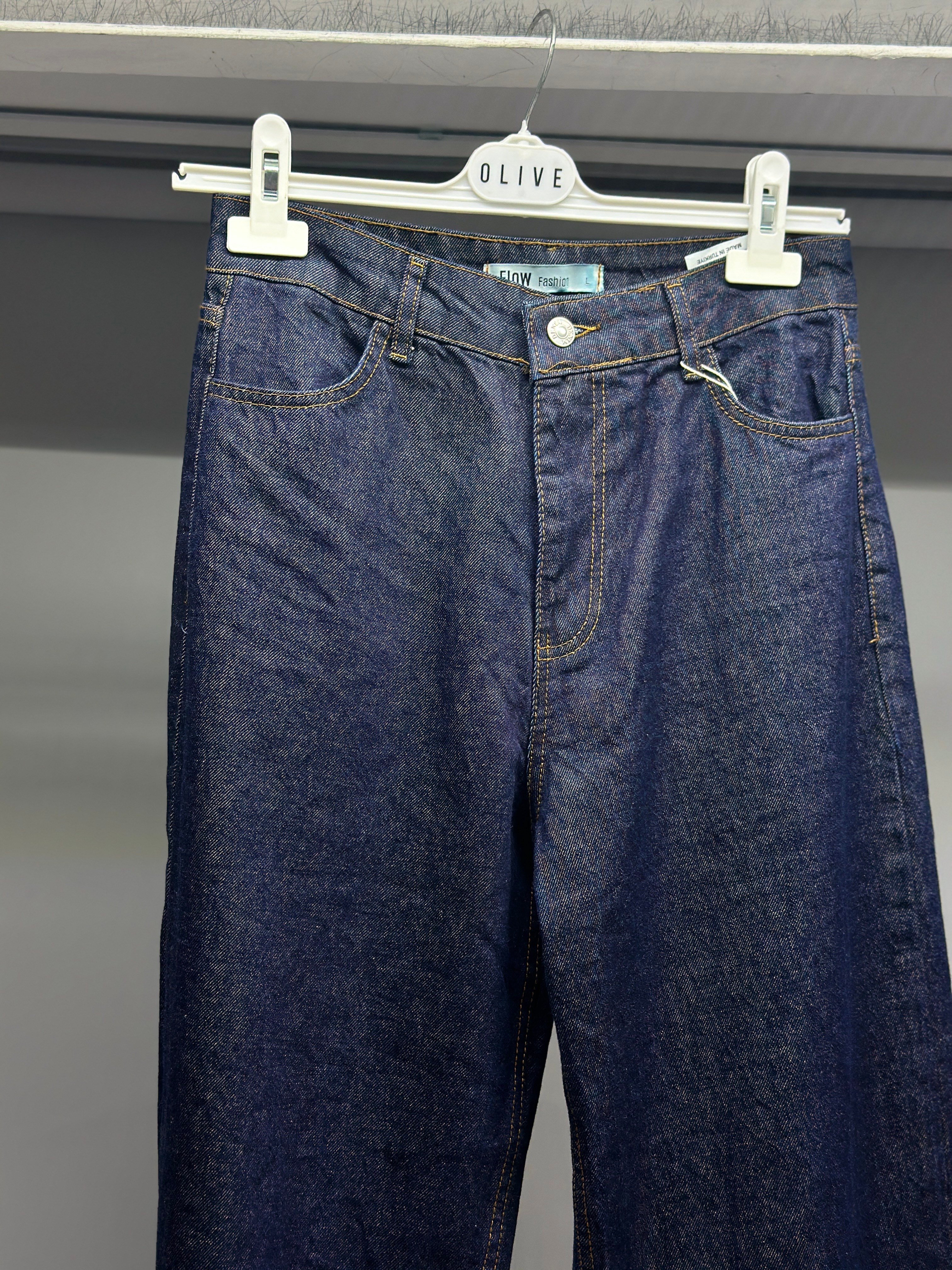 OLIVE-0275-1 JEAN PANTOLON LACİVERT