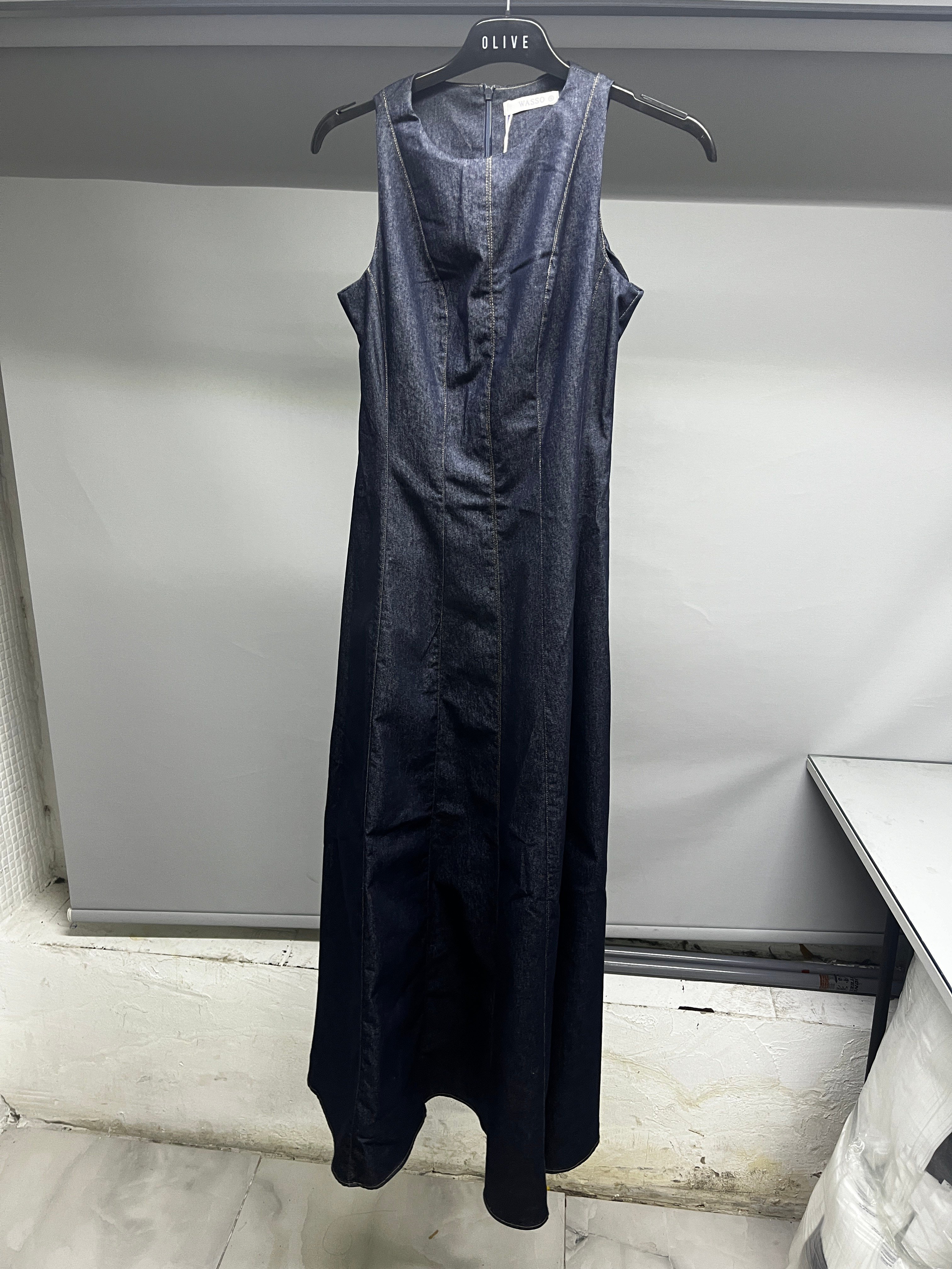 OLIVE-0946 KOT ELBİSE LACİVERT