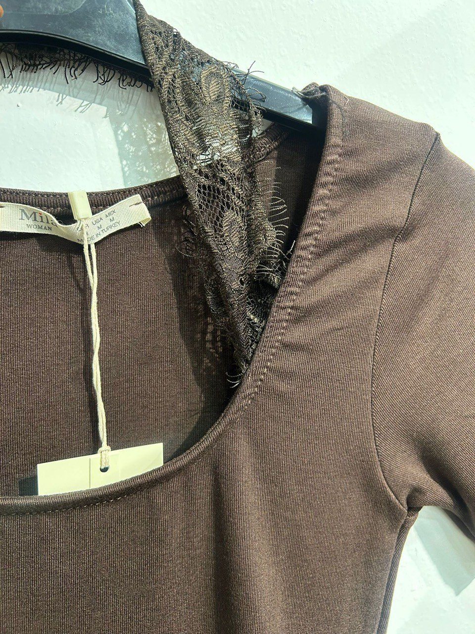 OLIVE-1560 BOYUN DANTEL BODY KAHVE