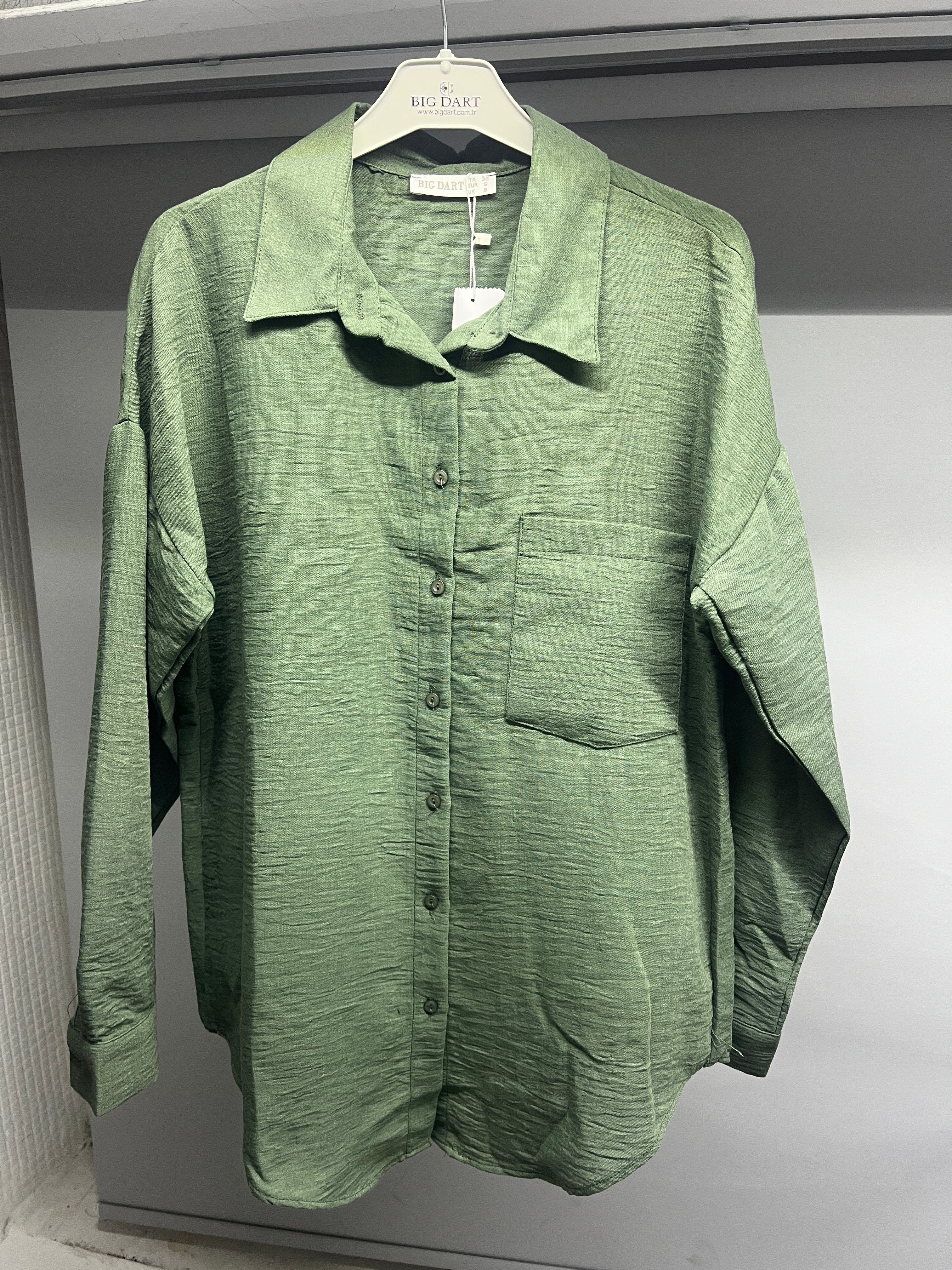 OLIVE-20153 KETEN GÖMLEK HAKİ